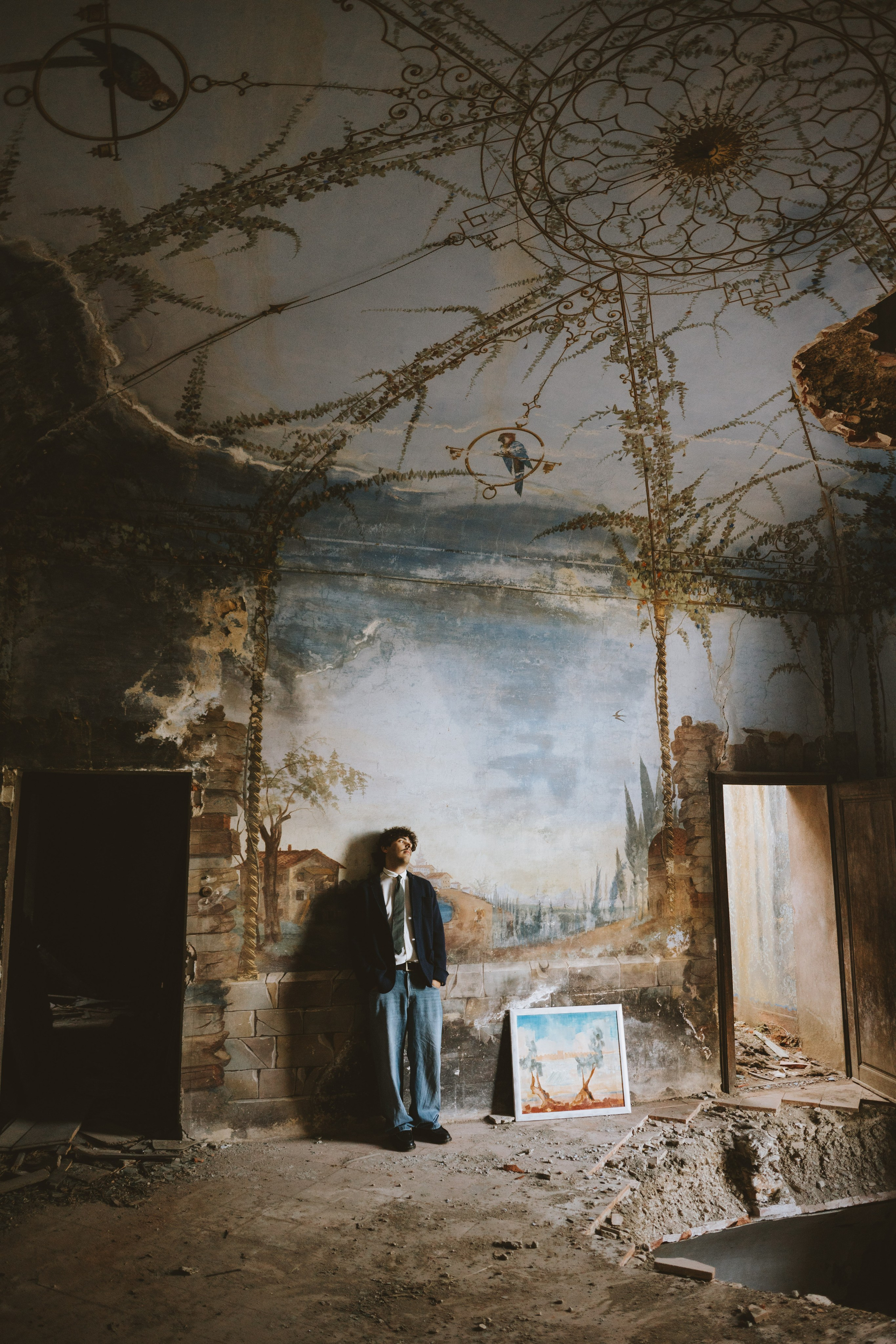 Cinematic Portraits in Prato | Abandoned Villa Musician Session. Wedding Photographer in Florence, Pisa & Tuscany | Candid & Elegant Photography in Italy