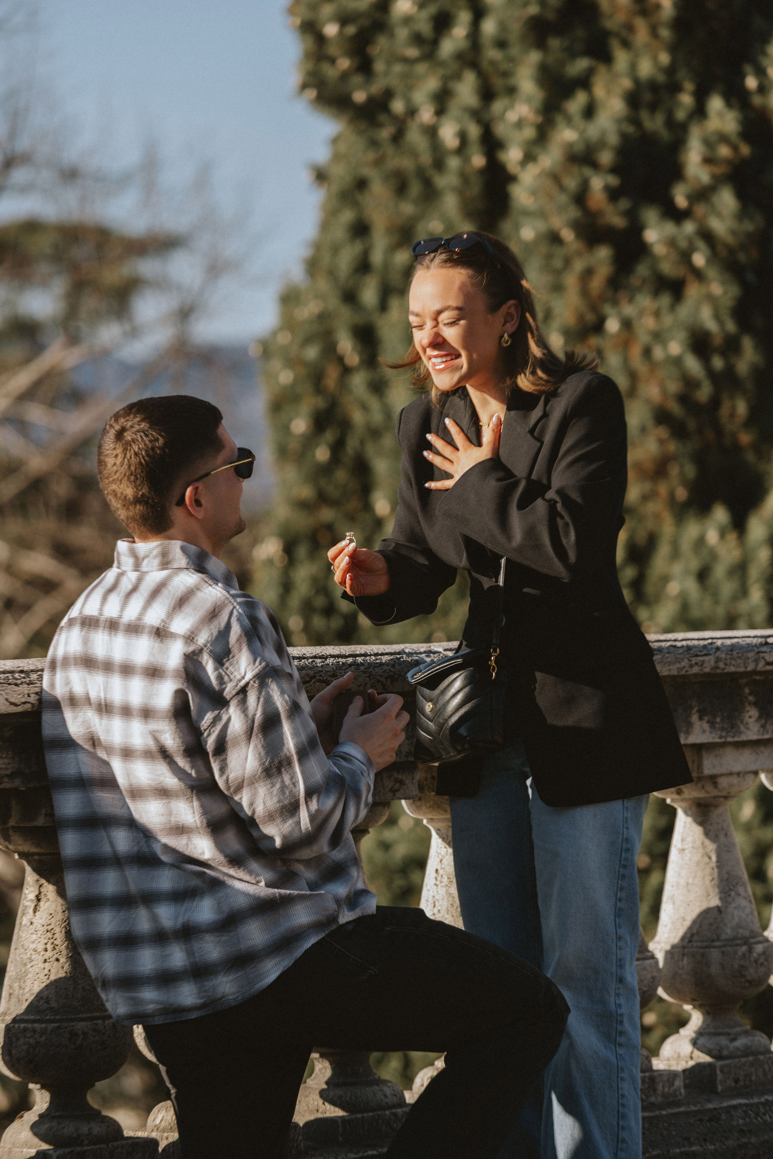 Surprise Proposal Photography at Piazzale Michelangelo | Florence Engagement. Wedding Photographer in Florence, Pisa & Tuscany | Candid & Elegant Photography in Italy