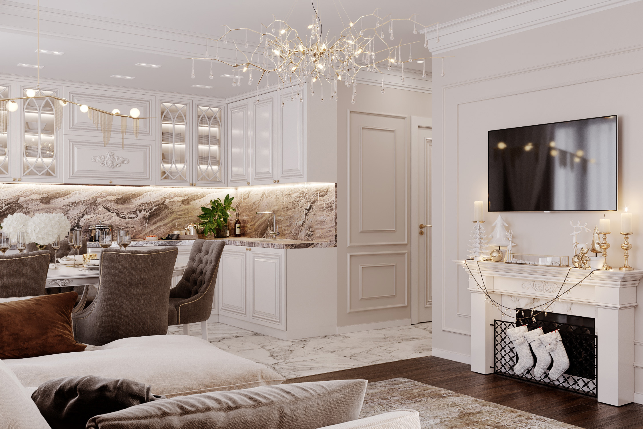 Как украсить камин к новому году. Идеи новогоднего декора.