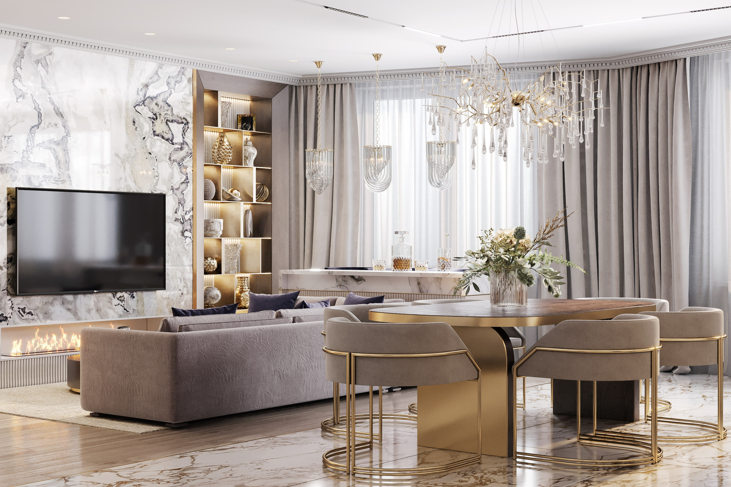 ЖК ЦАРСКАЯ ПЛОЩАДЬ 87 м². Студия Интерьерного Дизайна Artis Interiors