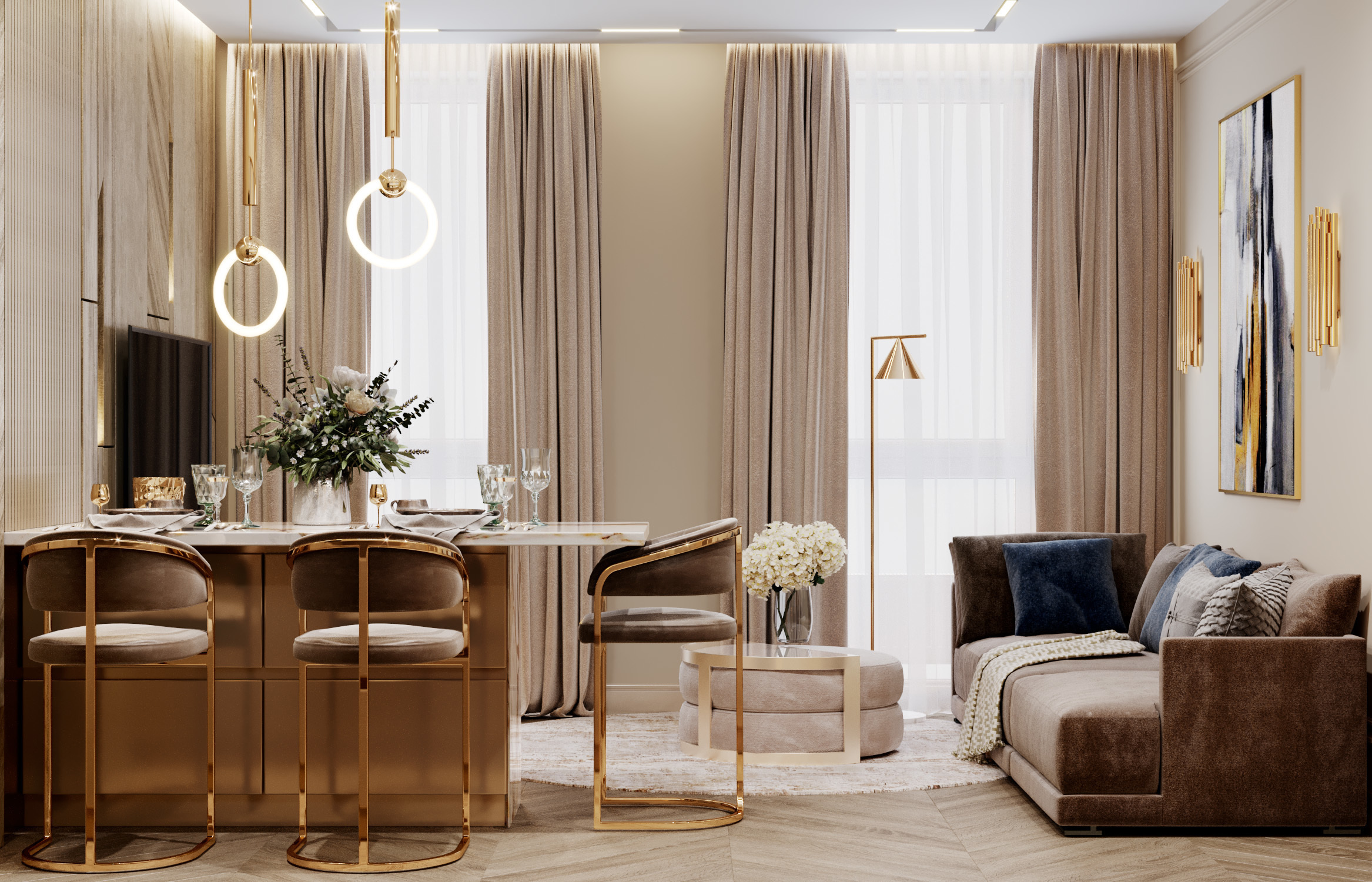 ЖК ХОРОШЕВСКИЙ 47 м². Студия Интерьерного Дизайна Artis Interiors