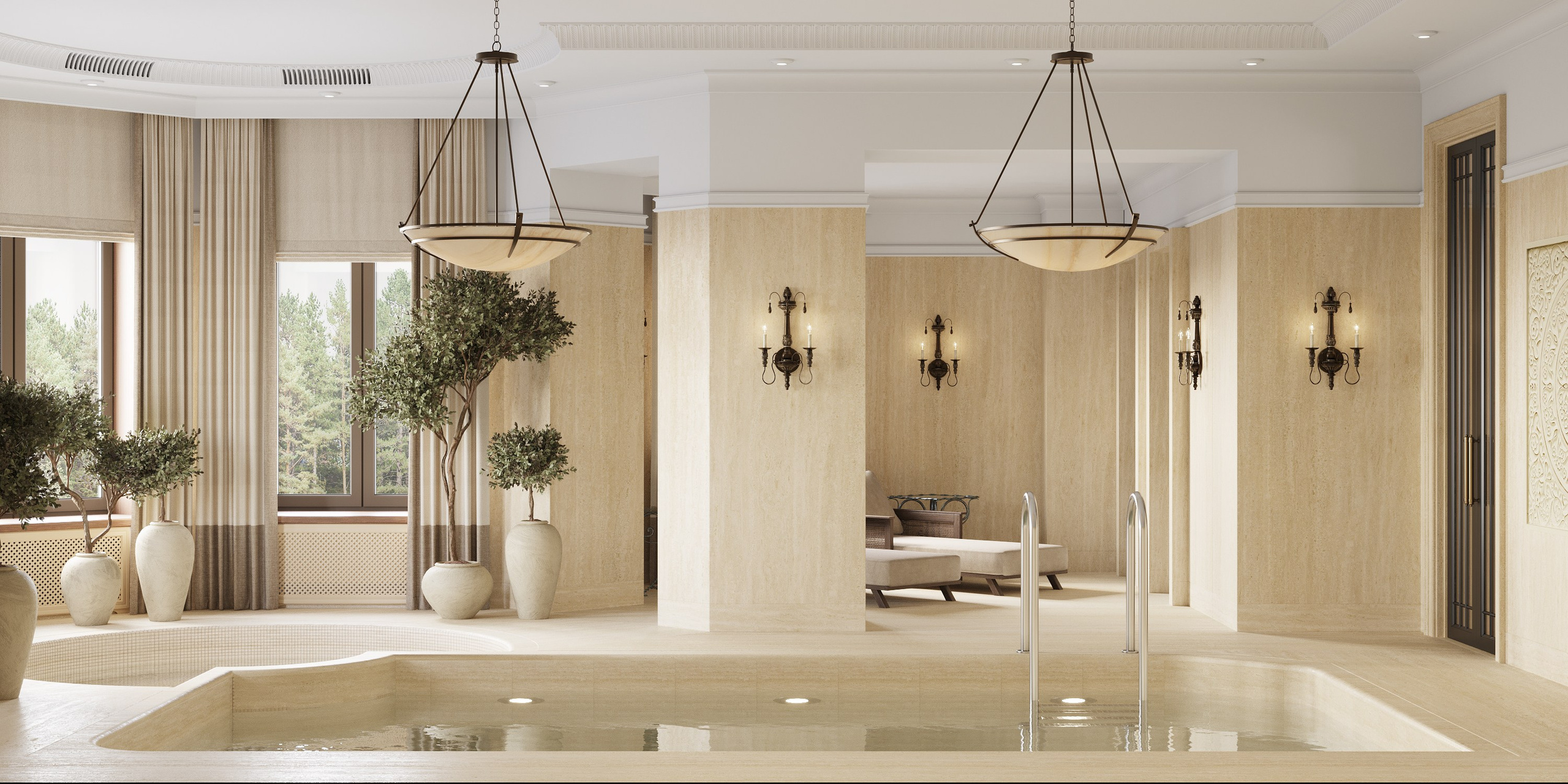 БАССЕЙН В ЗАГОРОДНОМ ДОМЕ. Студия Интерьерного Дизайна Artis Interiors