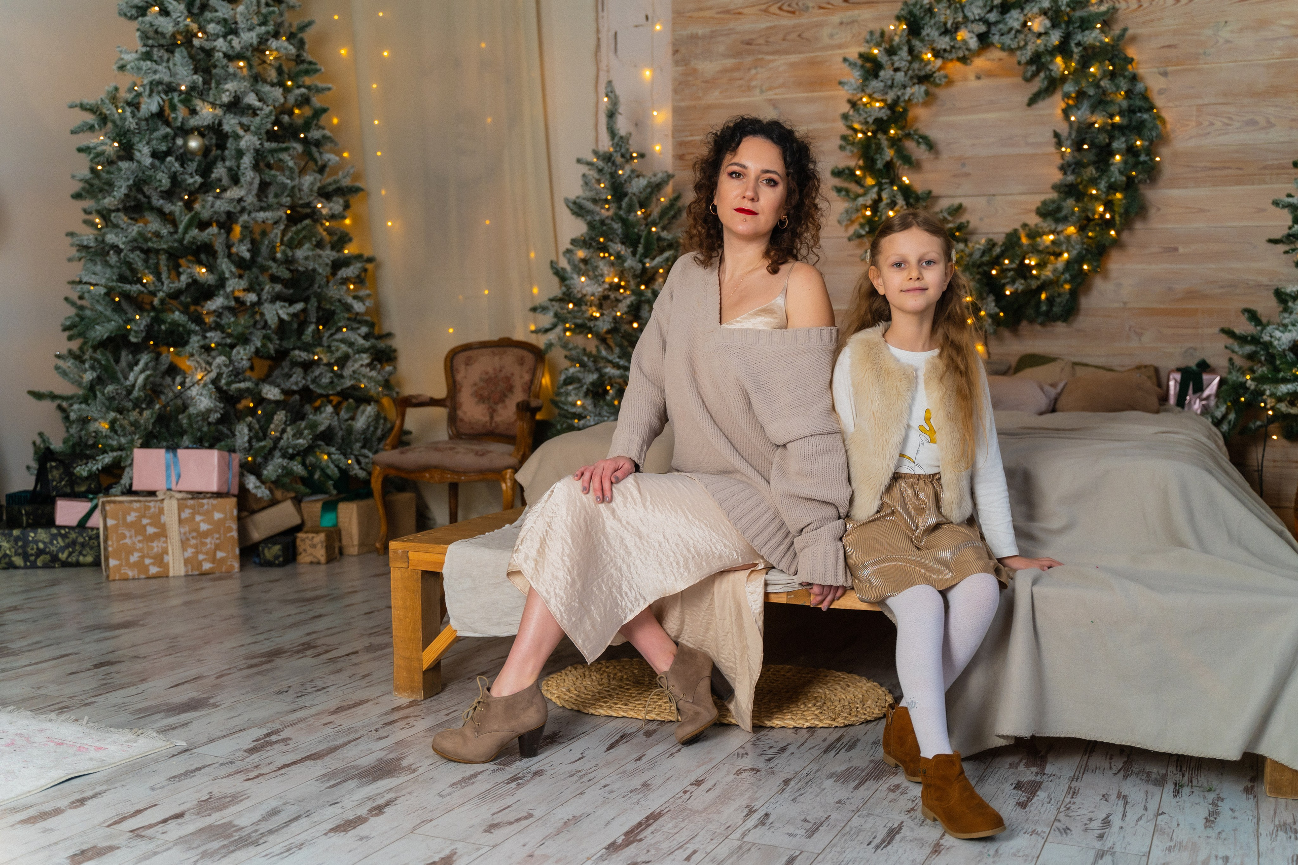 Новорічна фотосесія мама і доня. Сімейний фотограф Київ Наталія Шкаврон