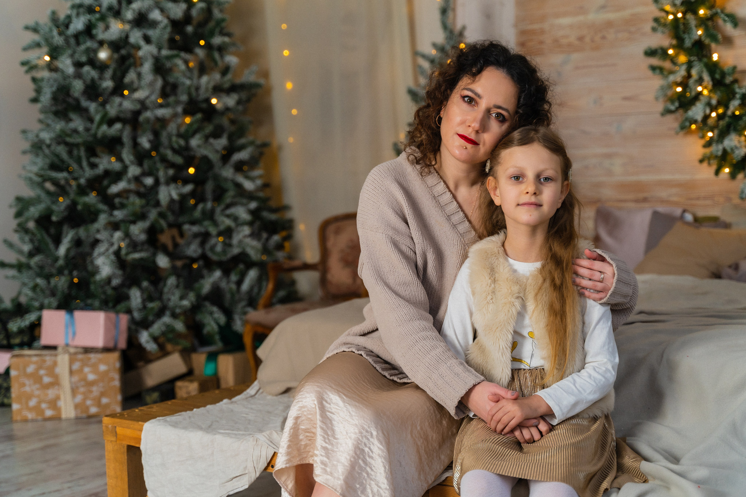 Новорічна фотосесія мама і доня. Сімейний фотограф Київ Наталія Шкаврон