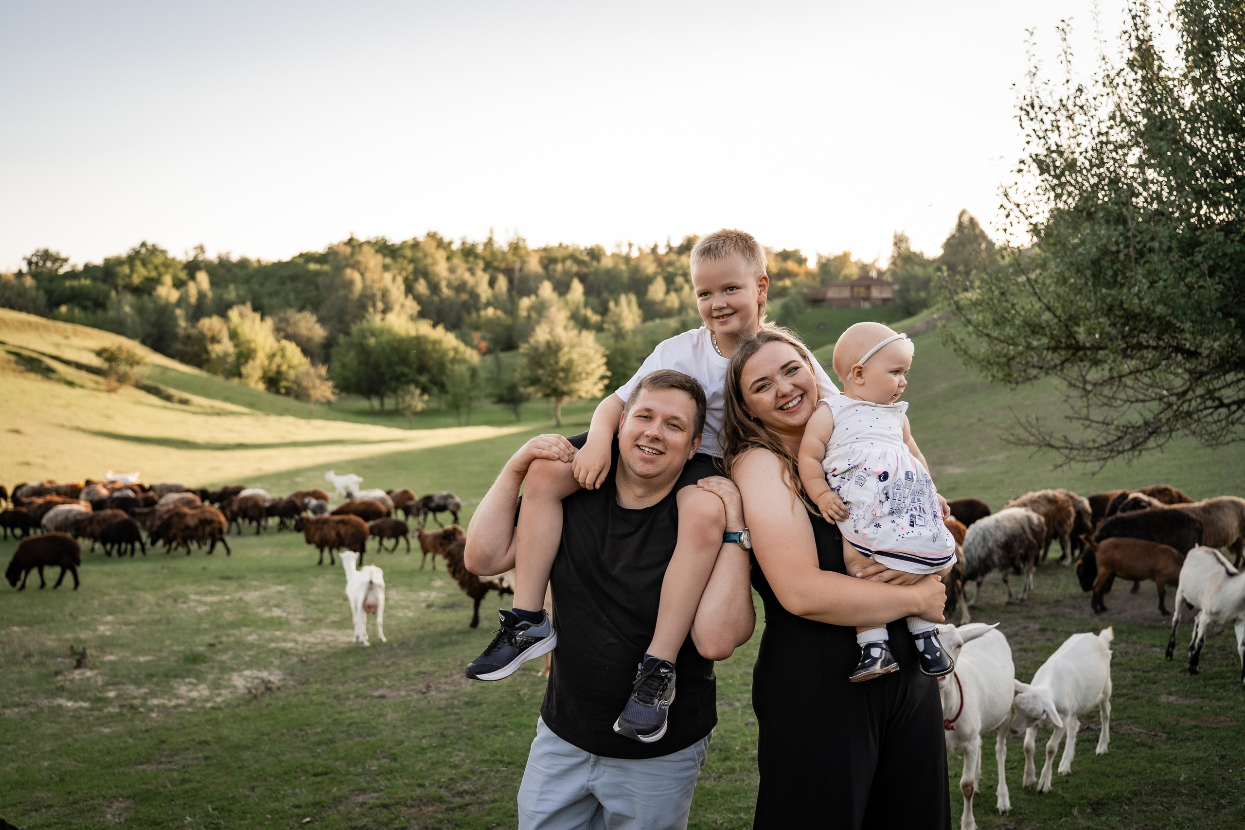 Сімейна фотосесія на овечій фермі. Сімейний фотограф Київ Наталія Шкаврон