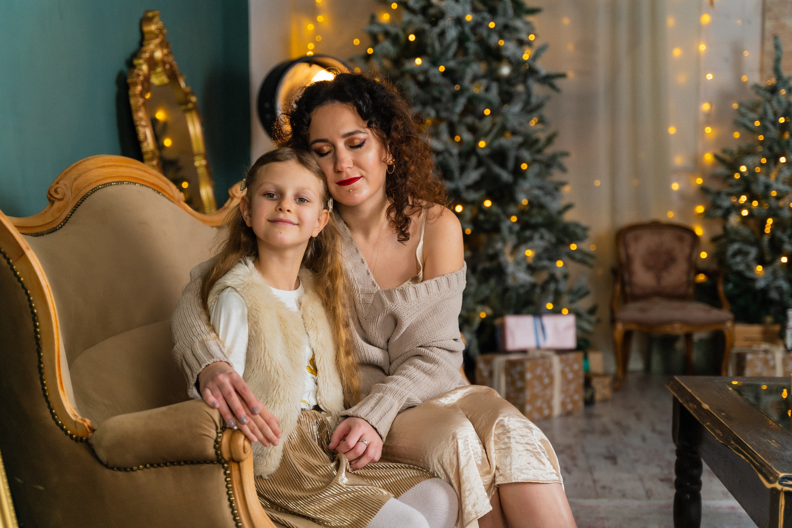 Новорічна фотосесія мама і доня. Сімейний фотограф Київ Наталія Шкаврон