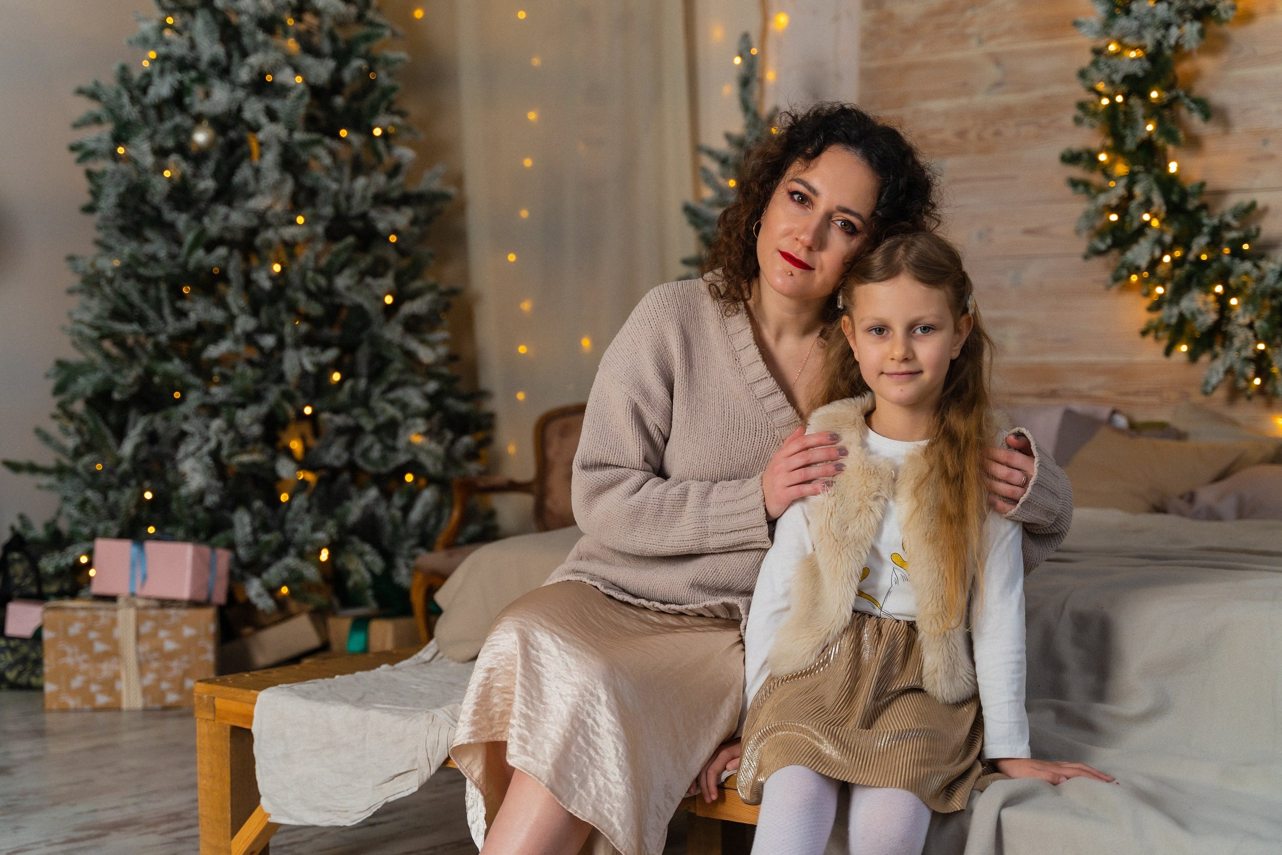 Новорічна фотосесія мама і доня. Сімейний фотограф Київ Наталія Шкаврон