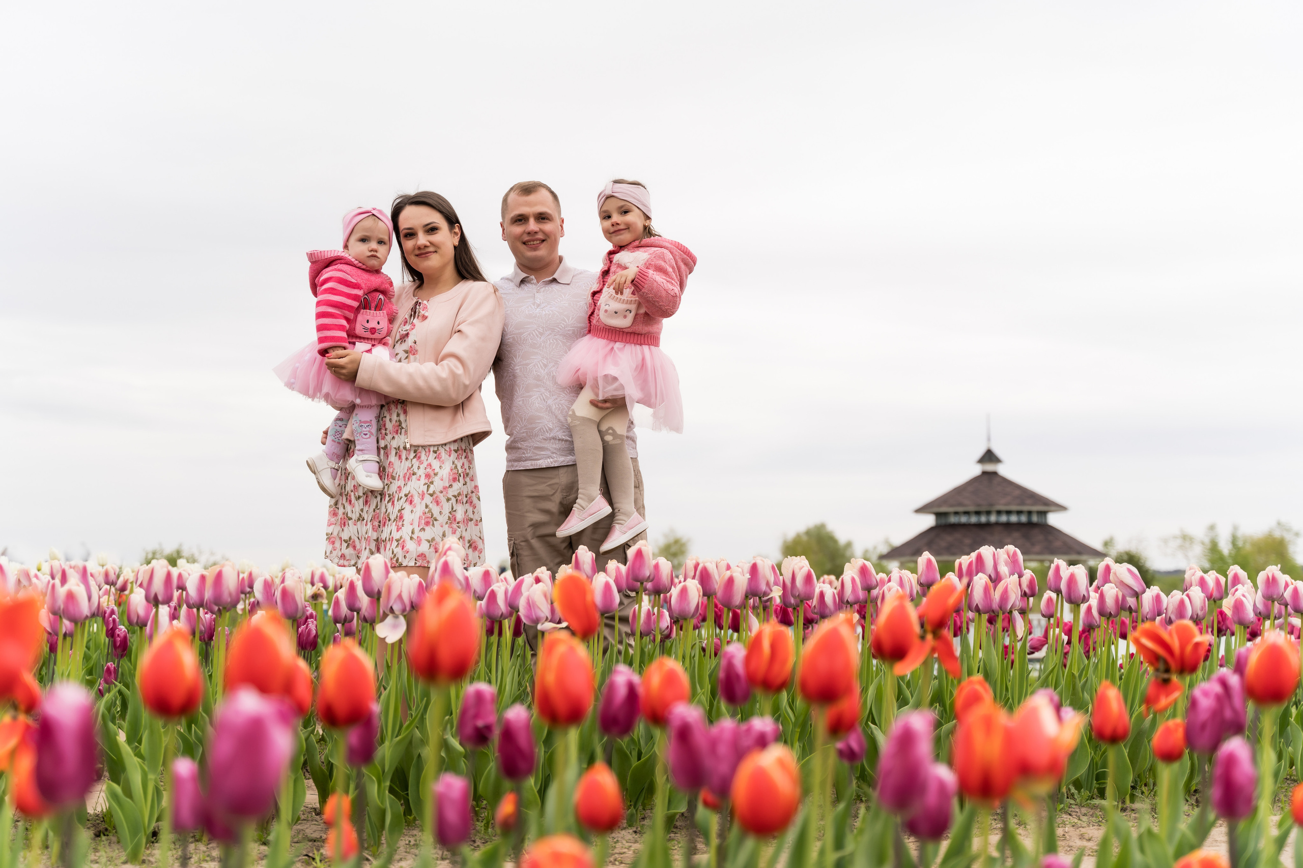 сімейна фотосесія в добропарку, Фотосесія в тюльпанах