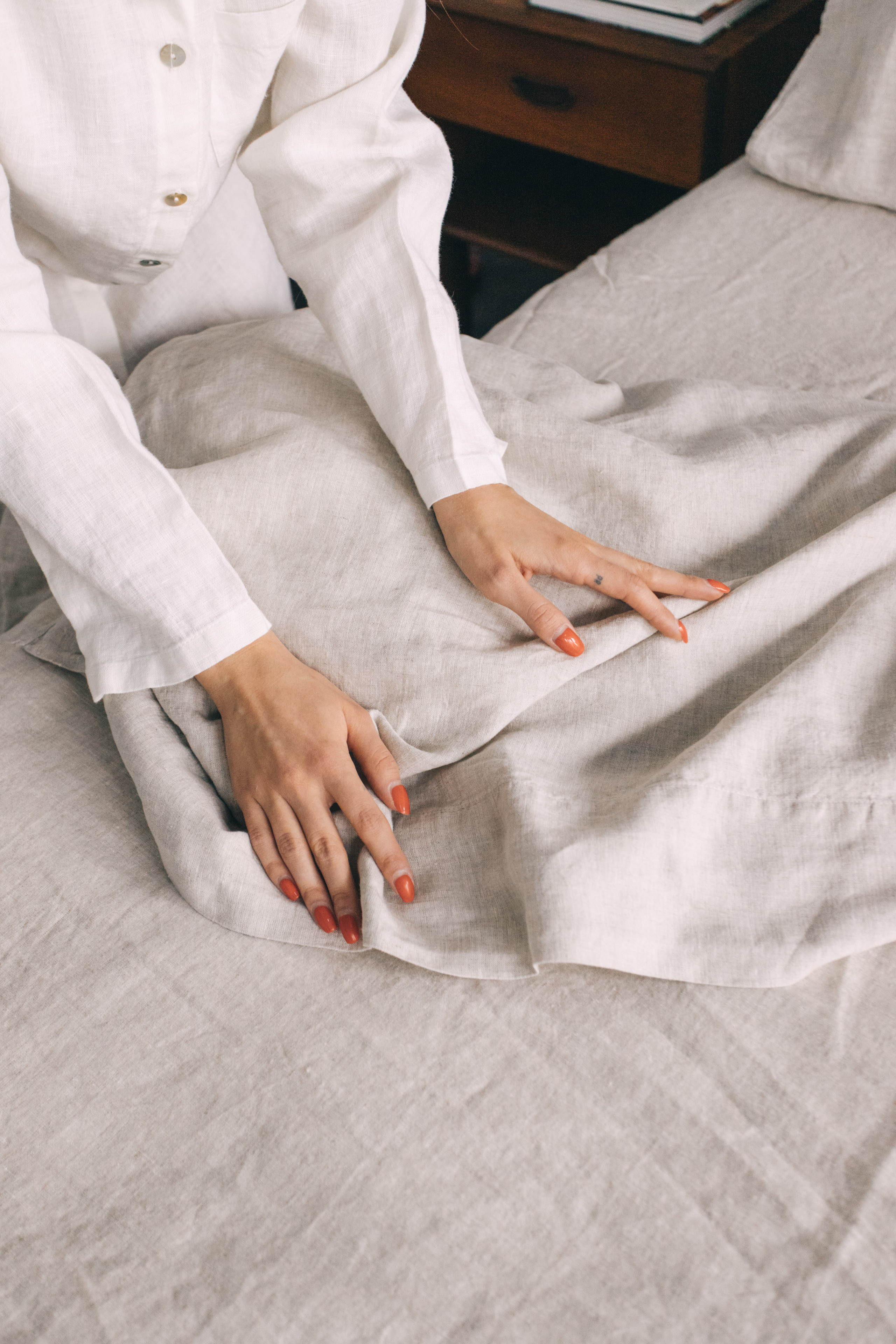 Linen bedding. Your photographer Alina Shi