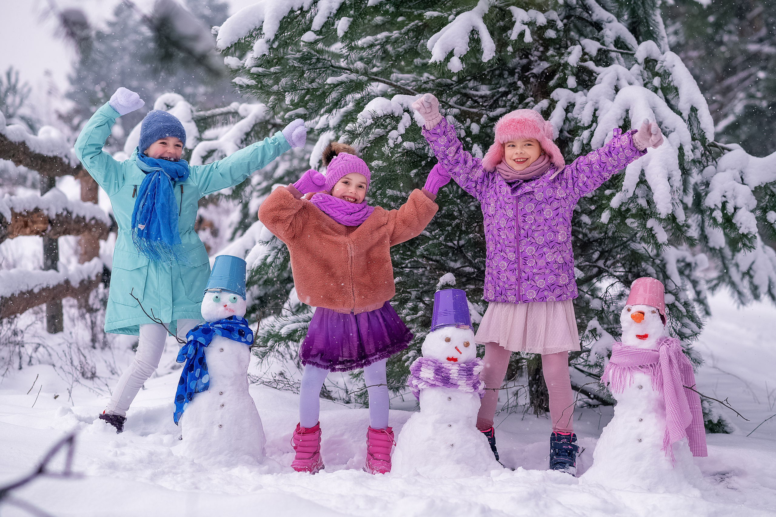 Сніговики. Дитячий та сімейний фотограф м.Бровари