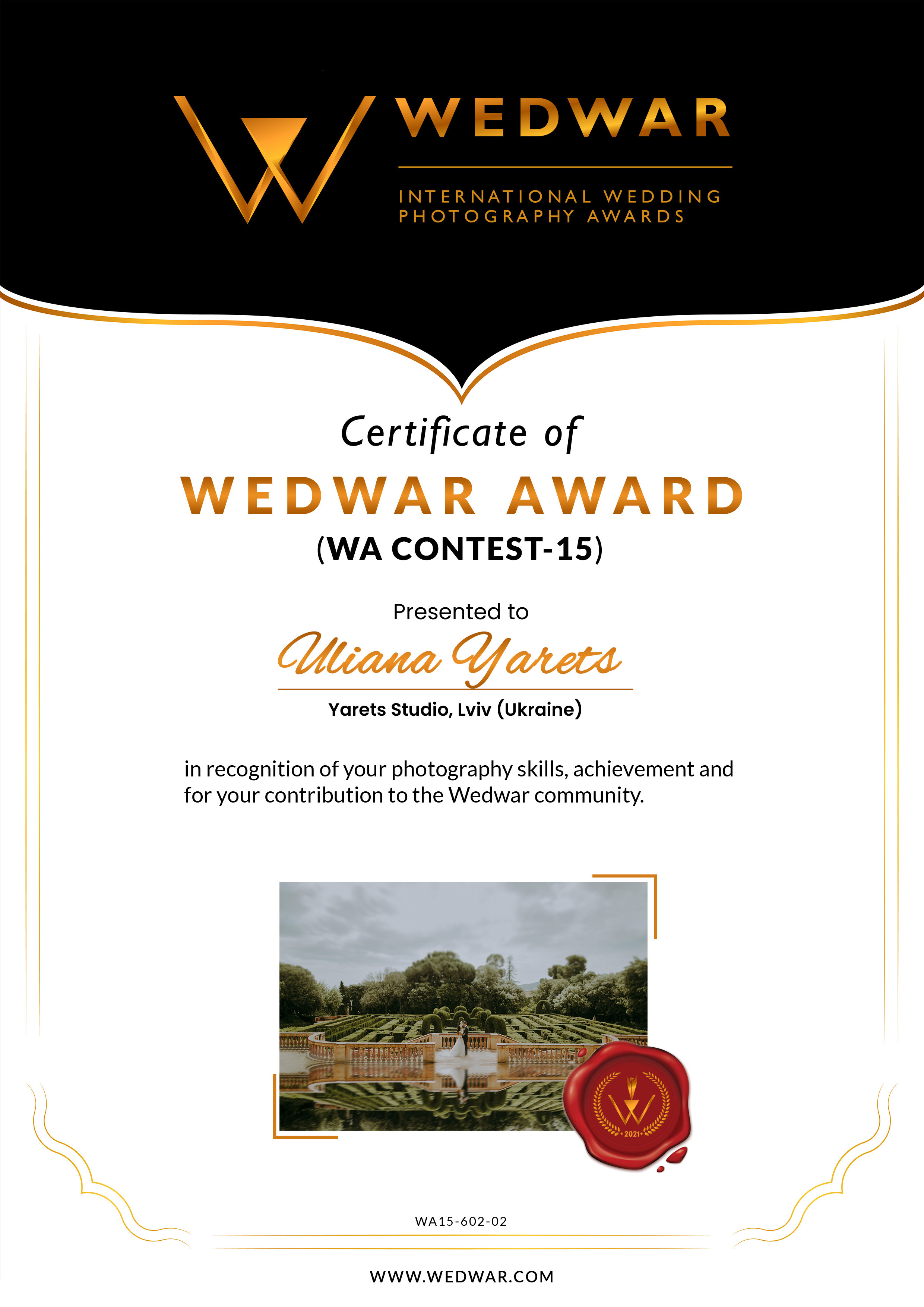 Wedding awards. Весільна Фото і відео Зйомка