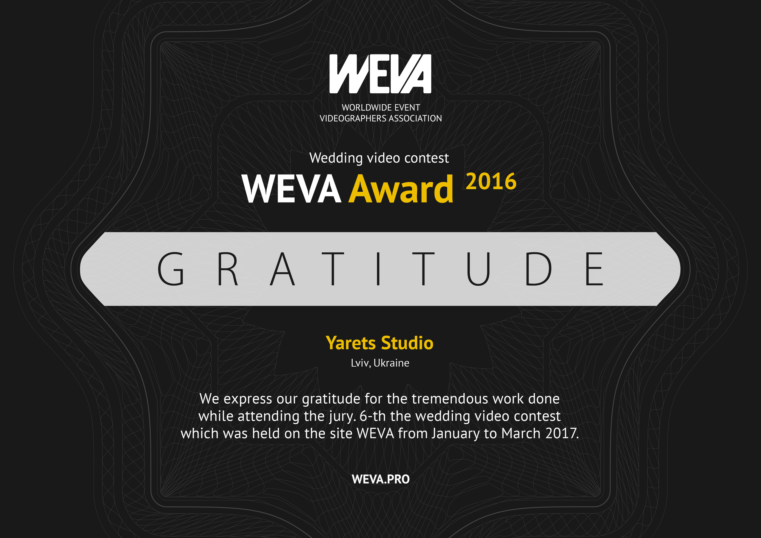 WEVA AWARDS ALL TIME. Yarets Studio | Wedding Films & Photography | Worldwide