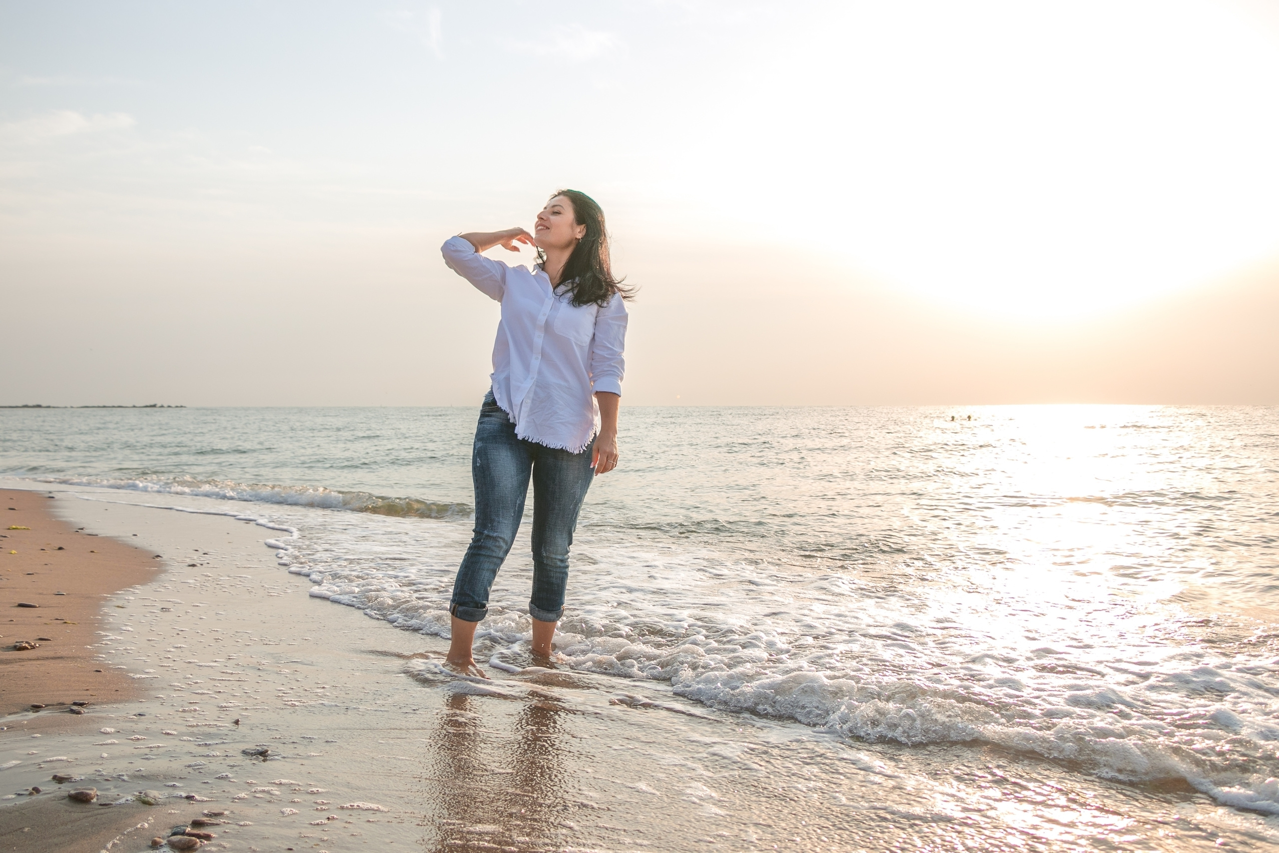 Фотосессия у моря на рассвете. Семейный фотограф Великодолинское