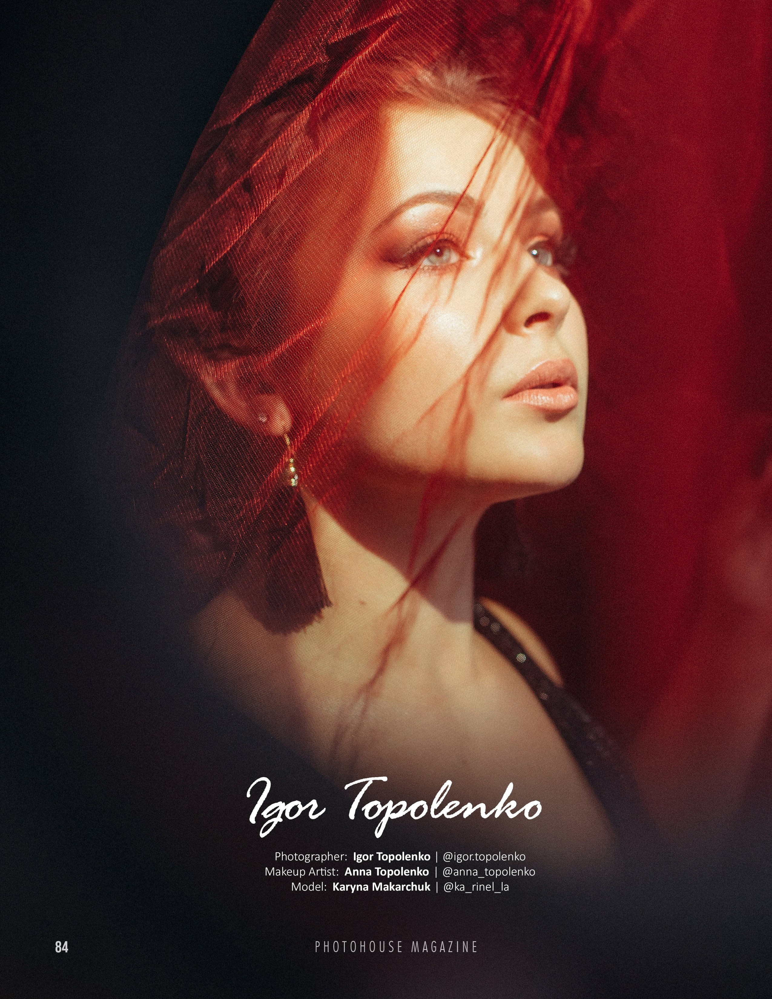Обкладинка. Містичні портрети Каріни у датському журналі Photohouse. Фотограф Ігор Тополенко Арт- фото та весільна фотографія Україна Київ