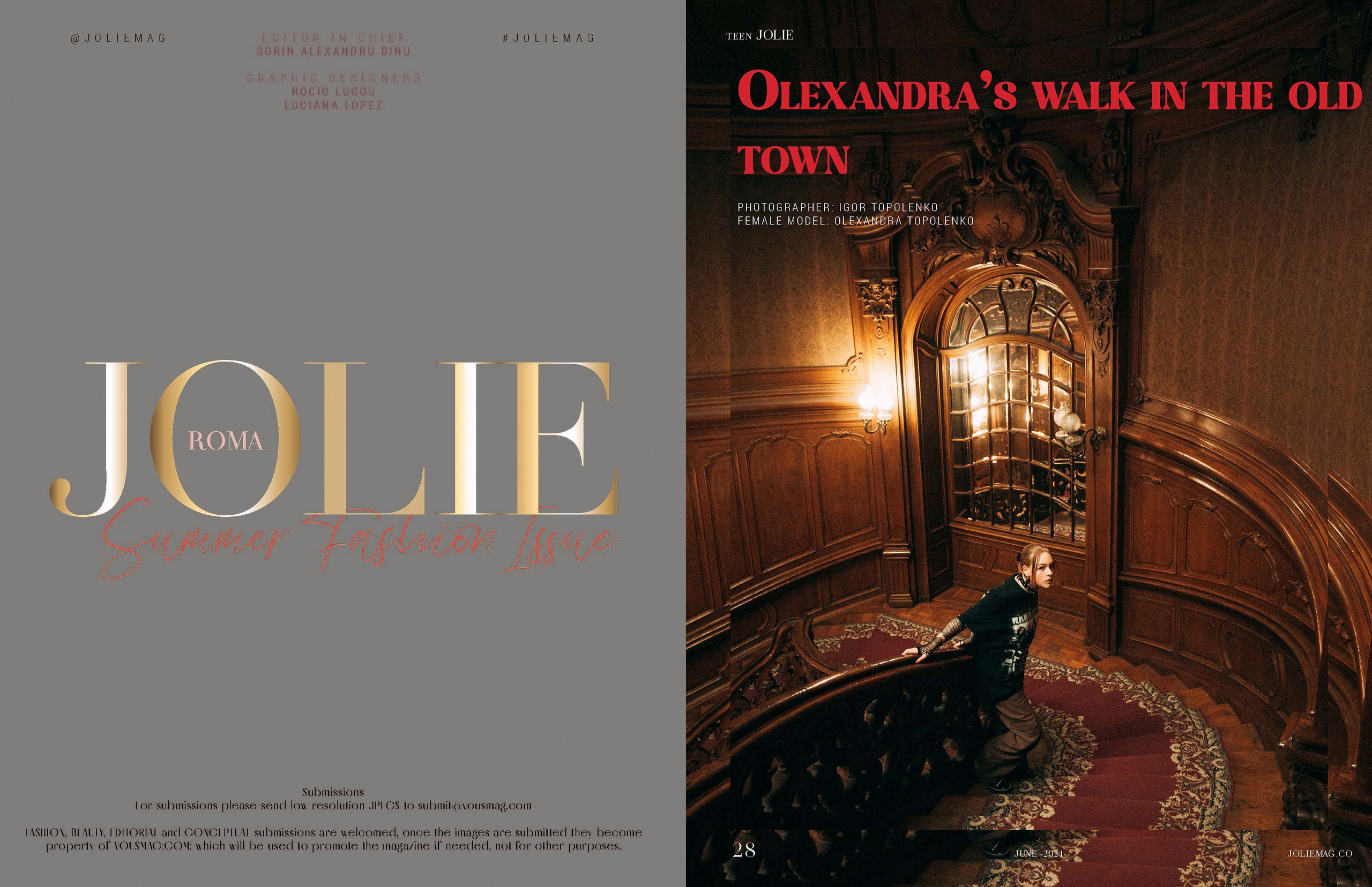 Фото Александры в итальянском журнале JOLIE (Roma, Italy). Фотограф Ігор Тополенко Арт- фото та весільна фотографія Україна Київ