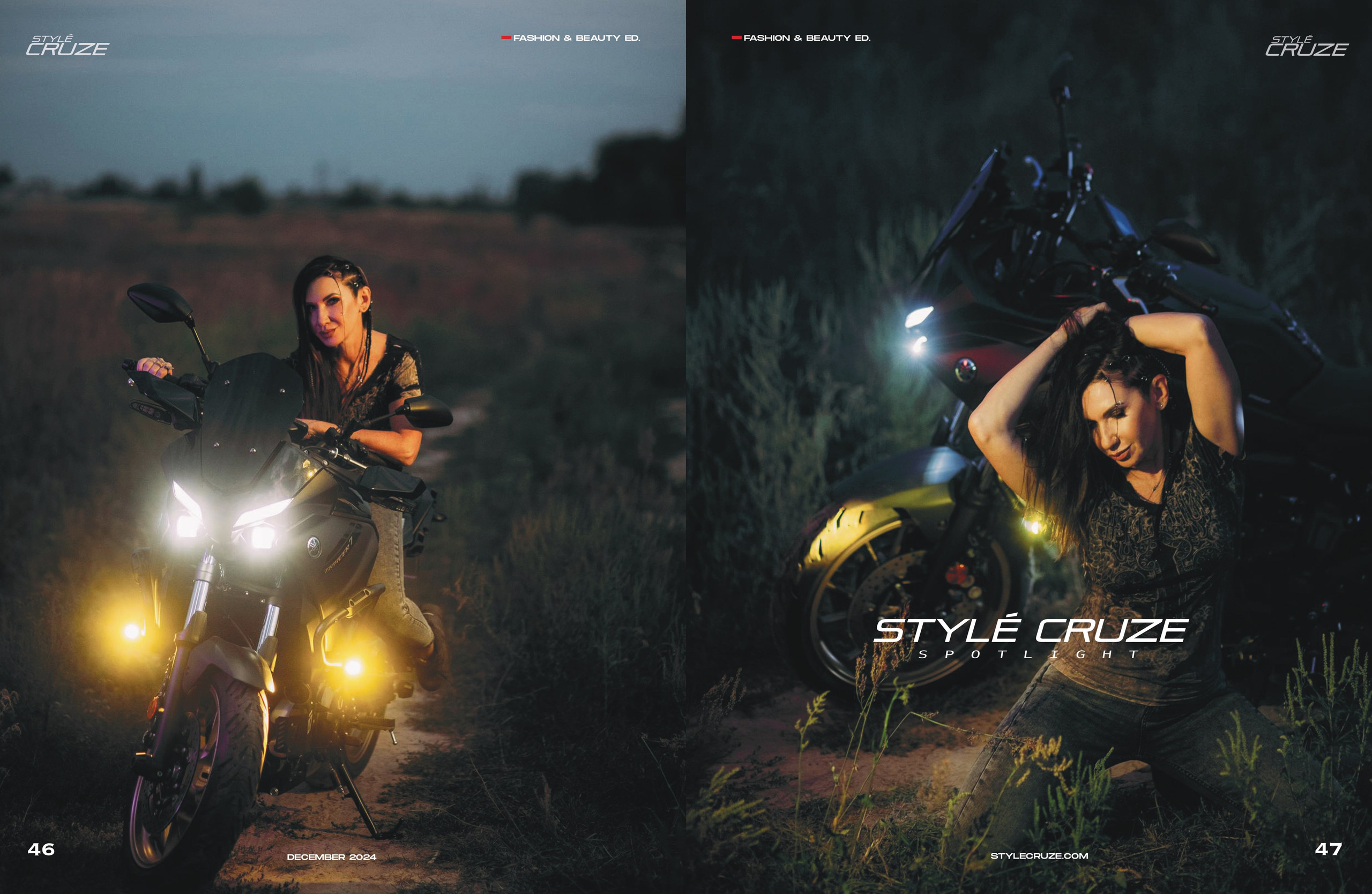 Ночная фотосессия на мотоцикле в американском журнале. Фотограф Ігор Тополенко Арт- фото та весільна фотографія Україна Київ