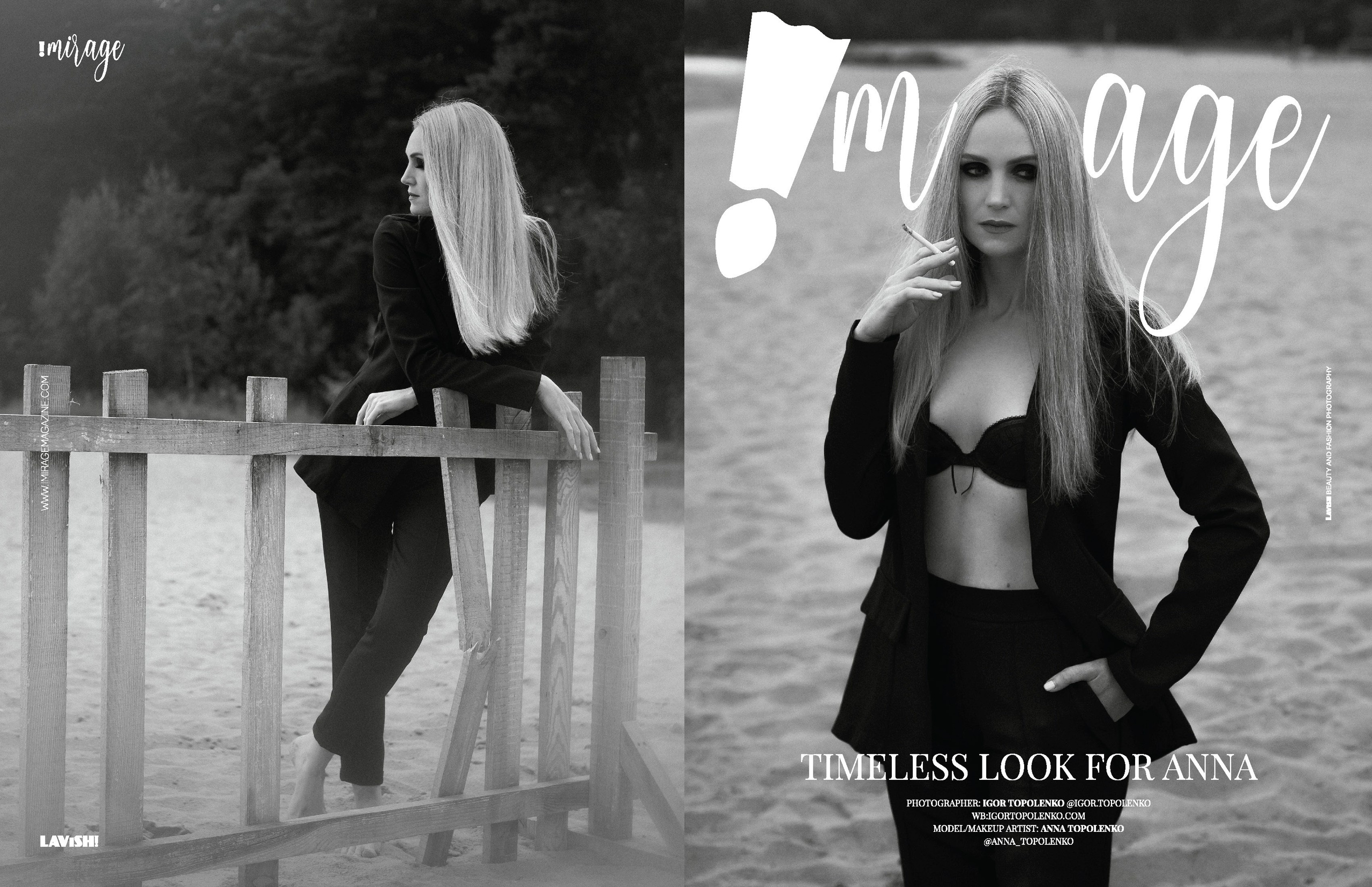 Анна Тополенко у топовому фешн-журналі IMIRAGE. Фотограф Ігор Тополенко Арт- фото та весільна фотографія Україна Київ