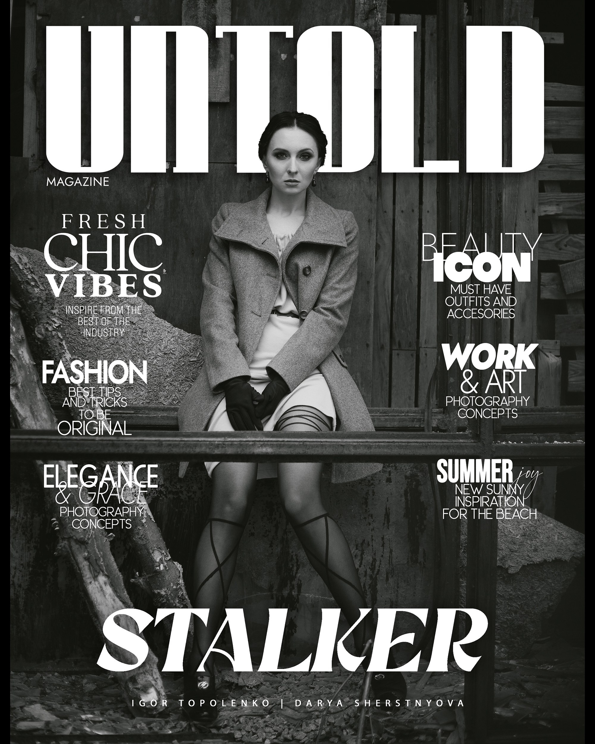 Обложка актриссы кино Дарьи Шерстнёвой в журнале UnTold. Фотограф Ігор Тополенко Арт- фото та весільна фотографія Україна Київ