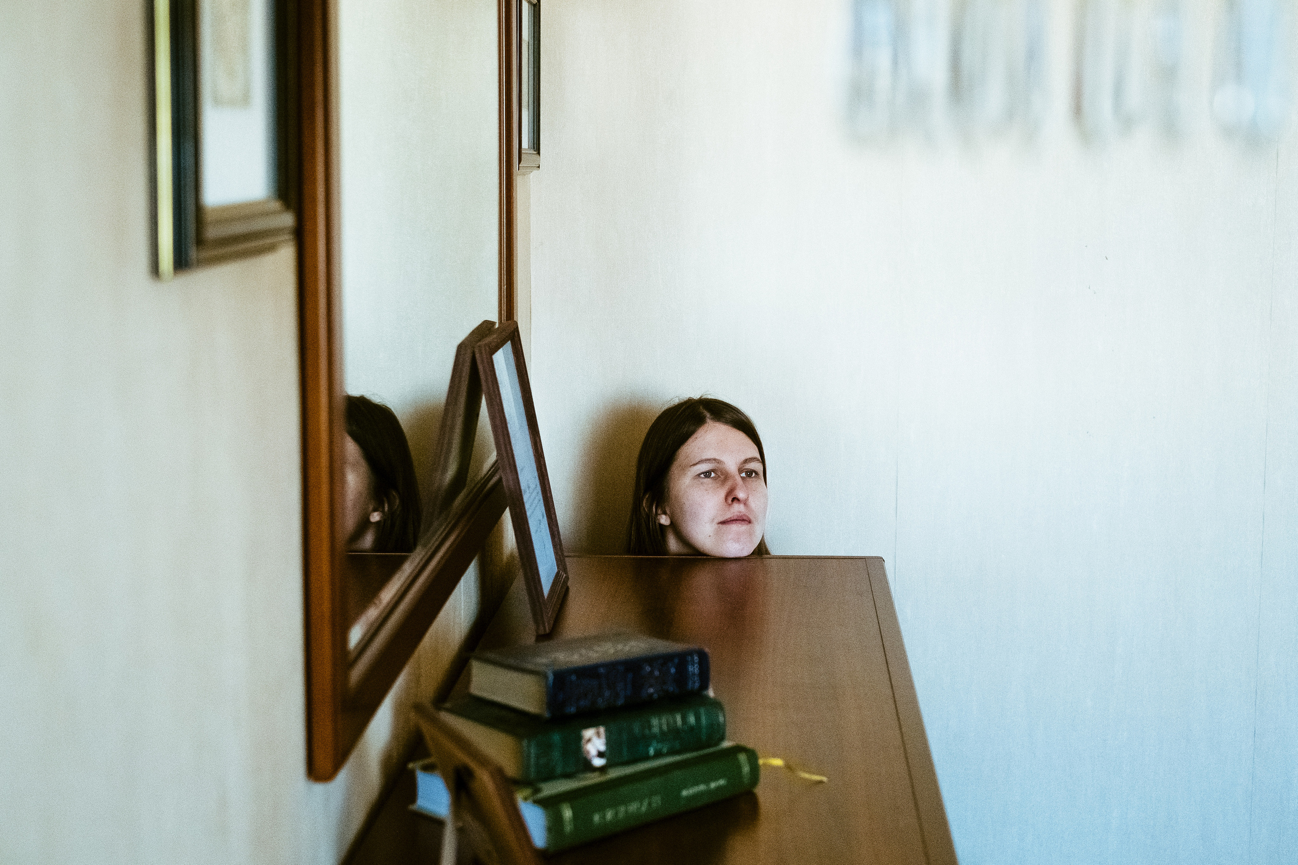 Portrait of Daria Alekseeva for the project Human Hotel by Wooloo collective displayed at the exhibition The Coming World: Ecology as the New Politics 2030–2100 at Garage Museum of Contemporary Art, Moscow, 2019