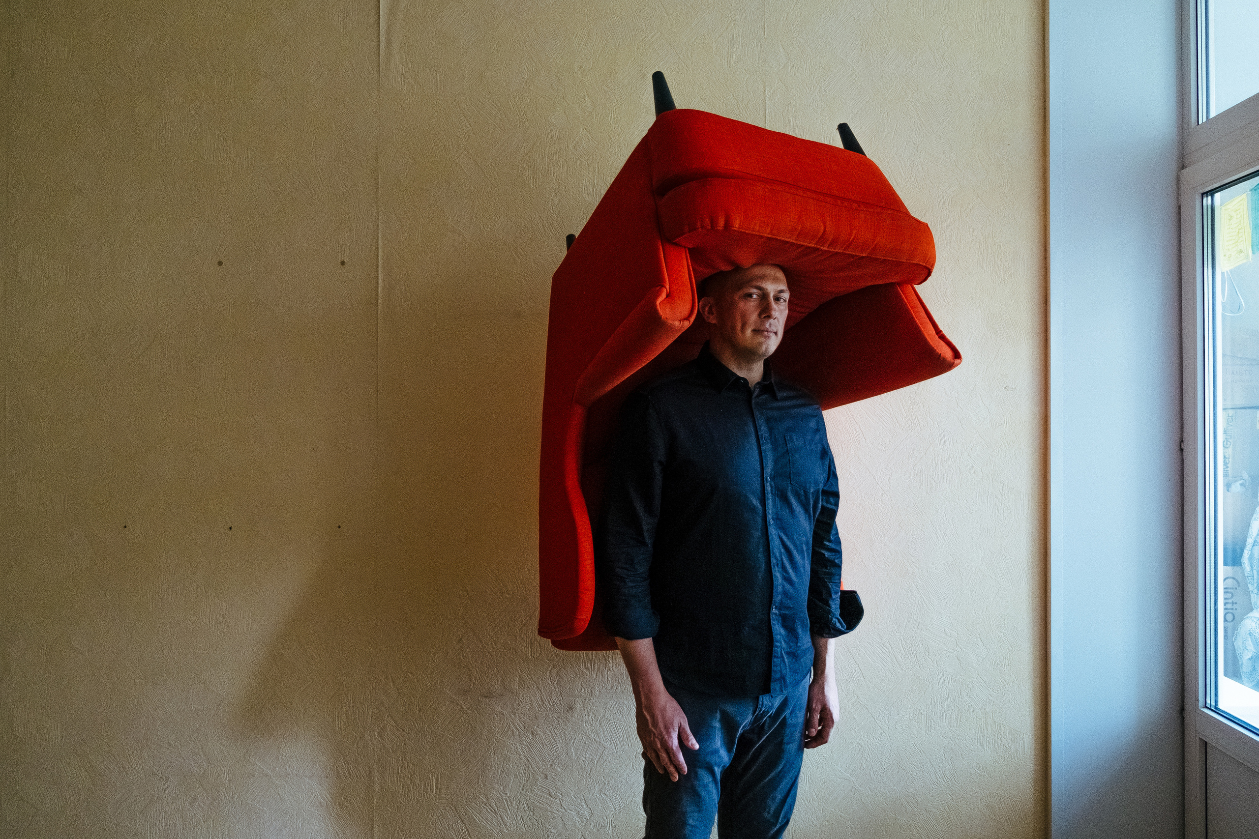 Portrait of Alexander Chernousov for the project Human Hotel by Wooloo collective displayed at the exhibition The Coming World: Ecology as the New Politics 2030–2100 at Garage Museum of Contemporary Art, Moscow, 2019 