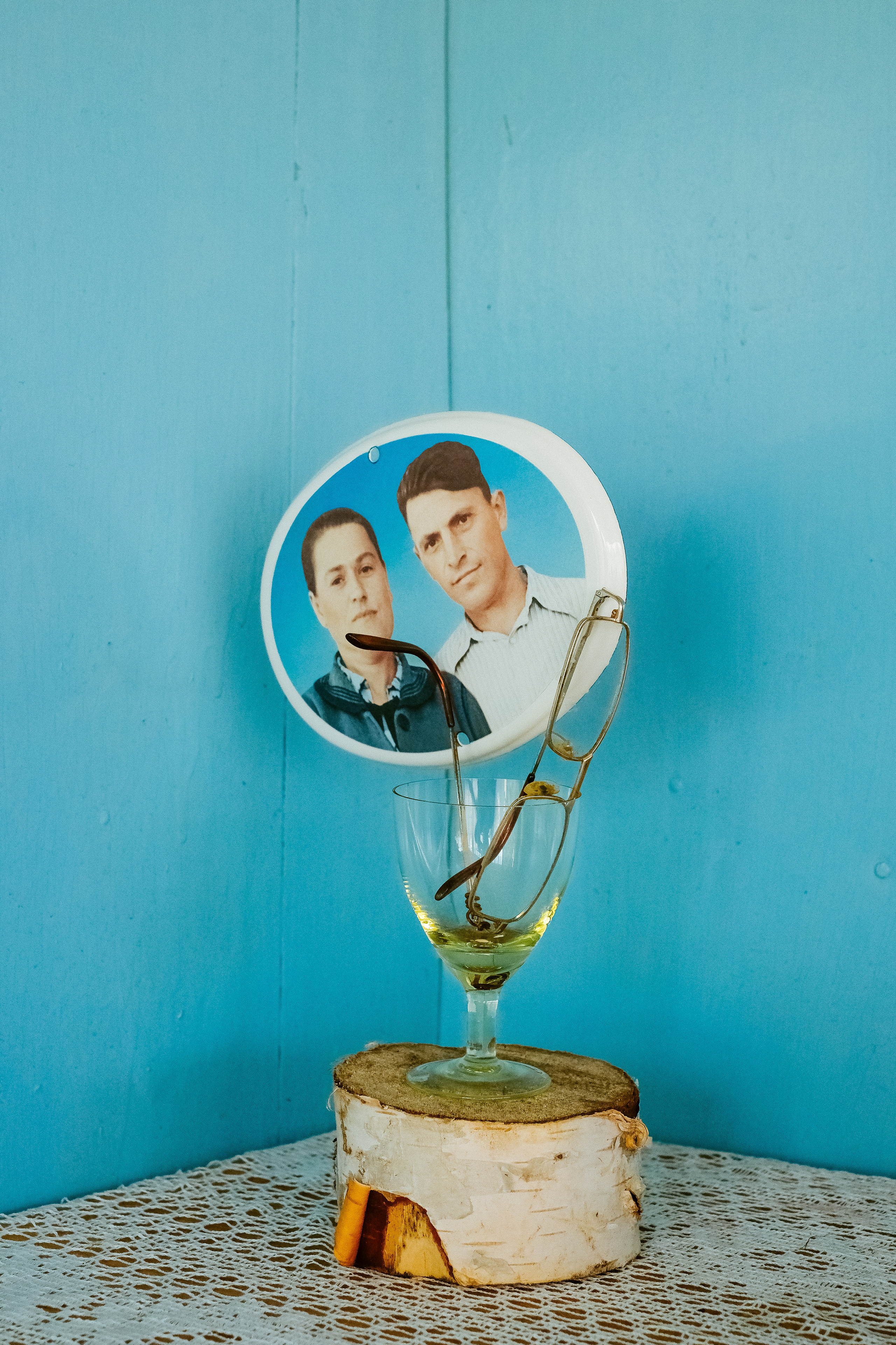 “Grandfather and Grandmother". In the USSR, it was customary to prepare a gravestone photograph in advance during life, this photograph remained unused, because it lay far away in the closet and was not found when grandfather and grandmother died.