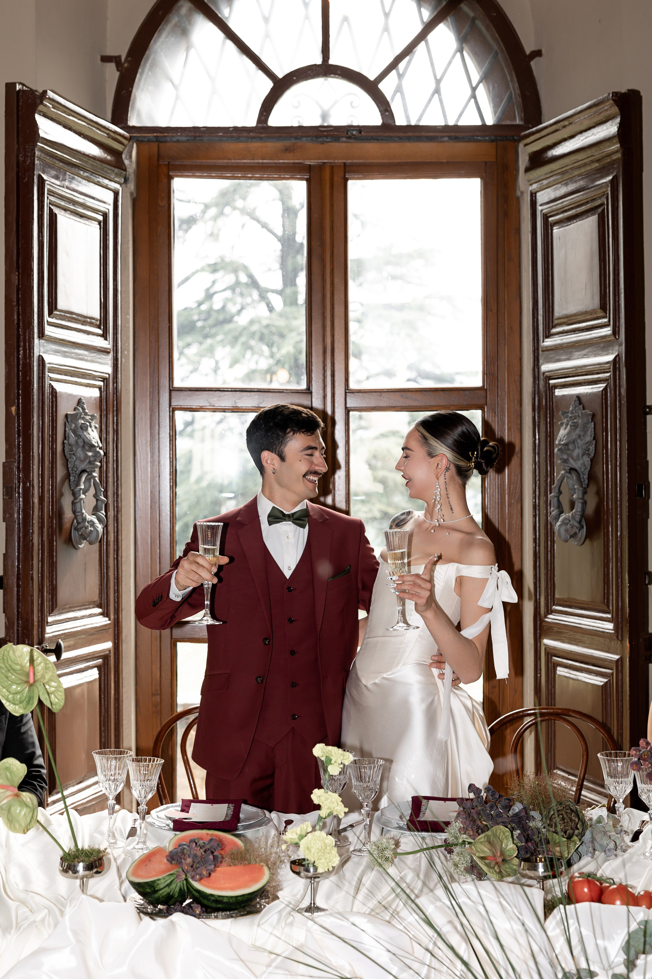 Intimate wedding moments of a stylish couple during a luxury Tuscany editorial. Wedding Photographer in Ukraine & Europe | Elena Marshall