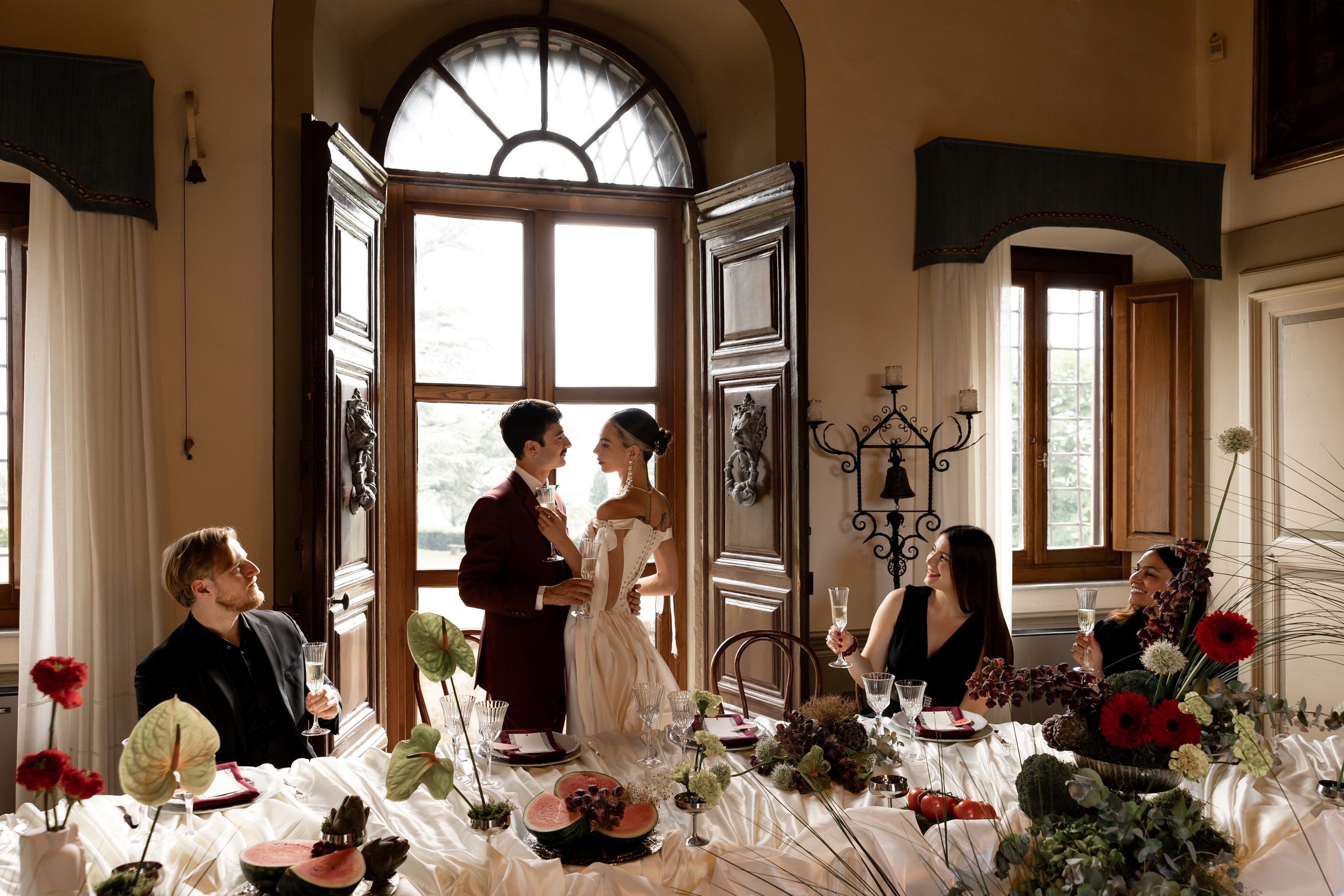 Intimate wedding moments of a stylish couple during a luxury Tuscany editorial. Wedding Photographer in Ukraine & Europe | Elena Marshall