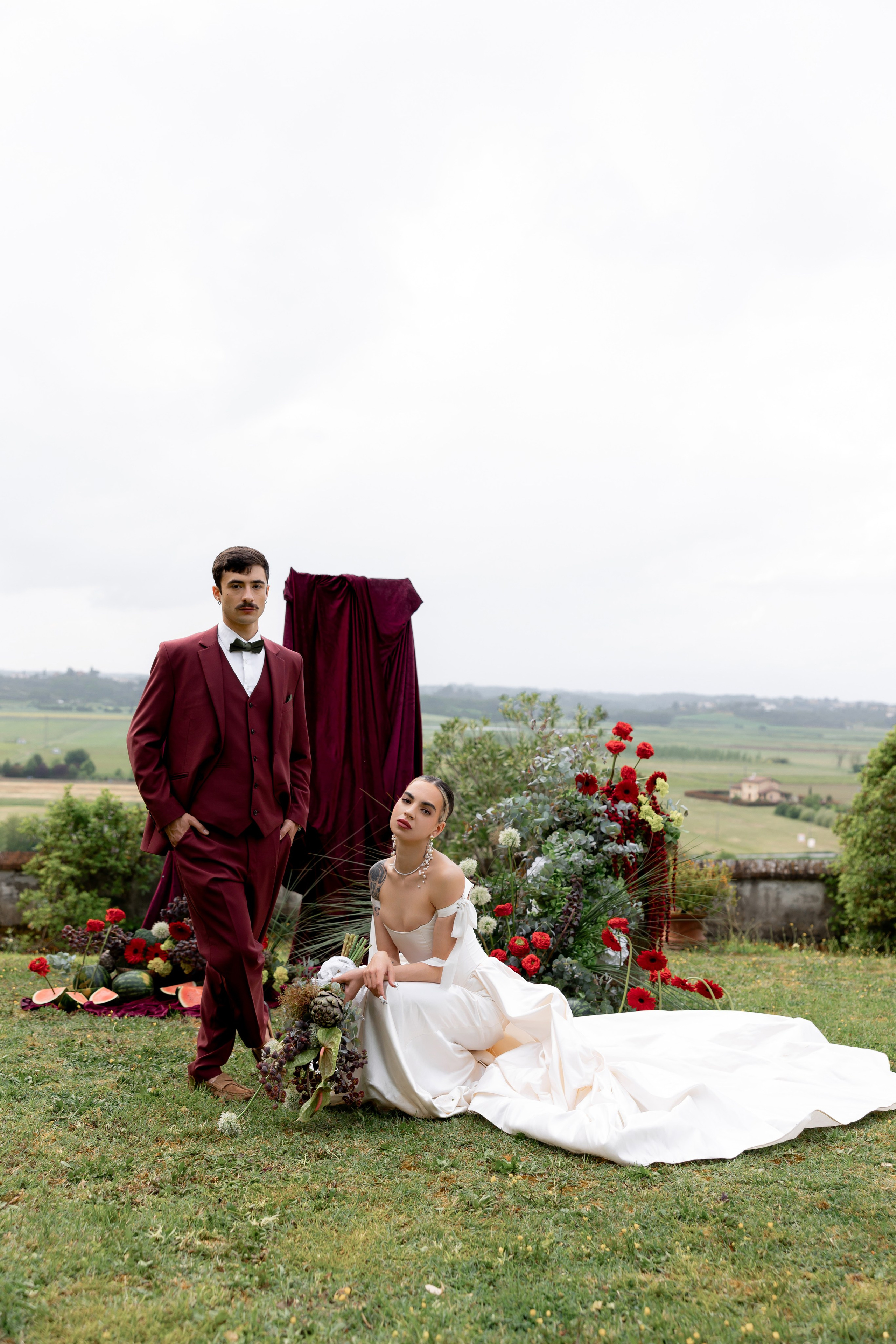 Intimate wedding moments of a stylish couple during a luxury Tuscany editorial. Wedding Photographer in Ukraine & Europe | Elena Marshall