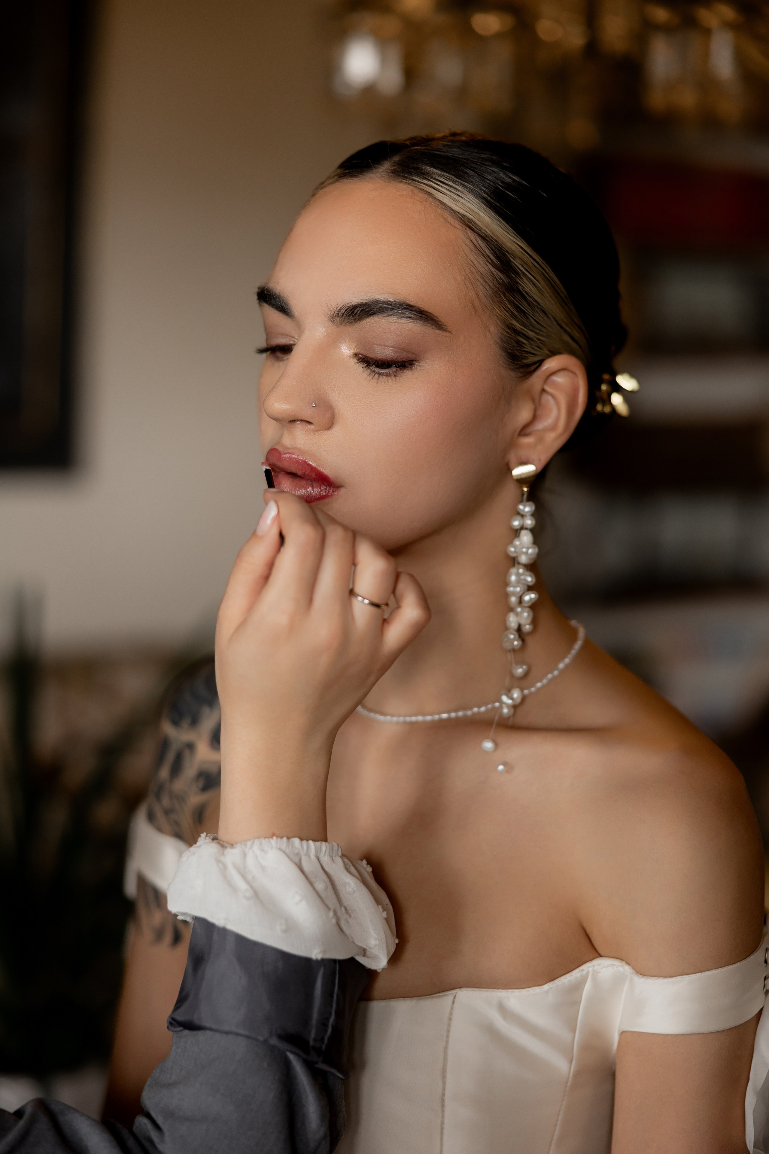 Intimate wedding moments of a stylish couple during a luxury Tuscany editorial. Wedding Photographer in Ukraine & Europe | Elena Marshall