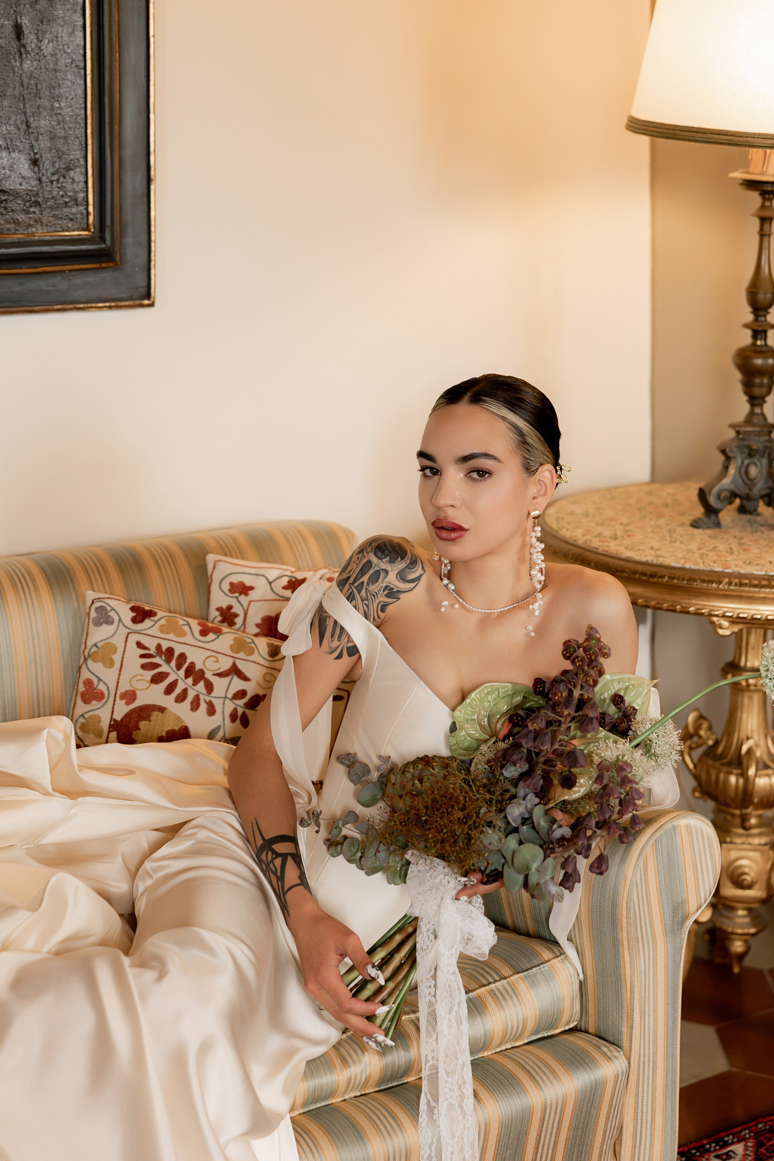 Intimate wedding moments of a stylish couple during a luxury Tuscany editorial. Wedding Photographer in Ukraine & Europe | Elena Marshall