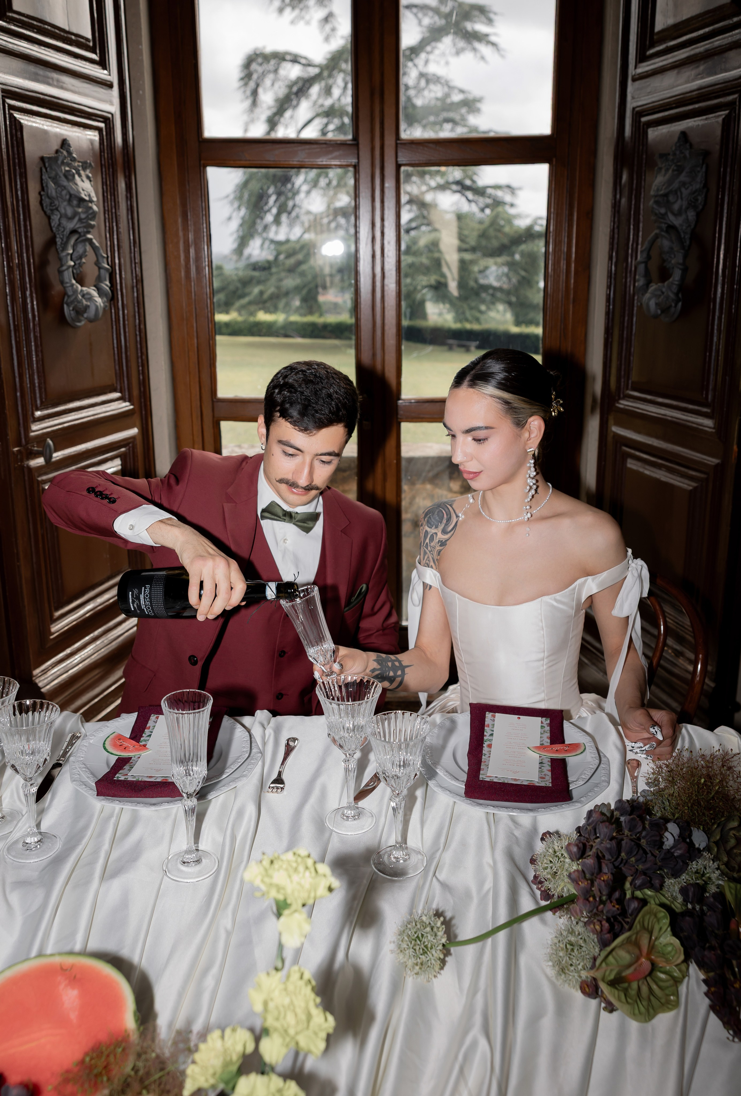 Intimate wedding moments of a stylish couple during a luxury Tuscany editorial. Wedding Photographer in Ukraine & Europe | Elena Marshall