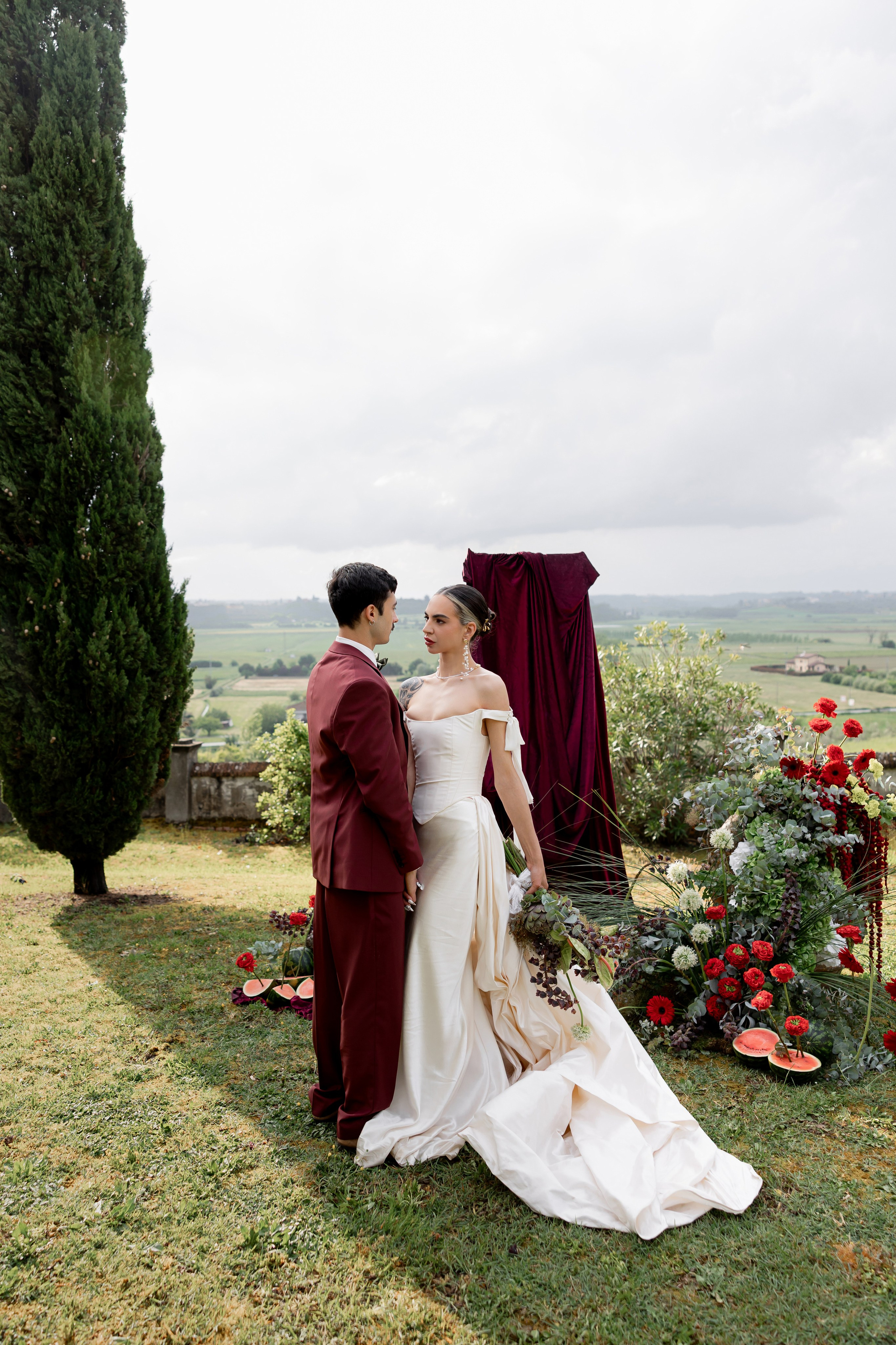 Romantic Tuscany wedding inspiration with timeless styling and cinematic European atmosphere.