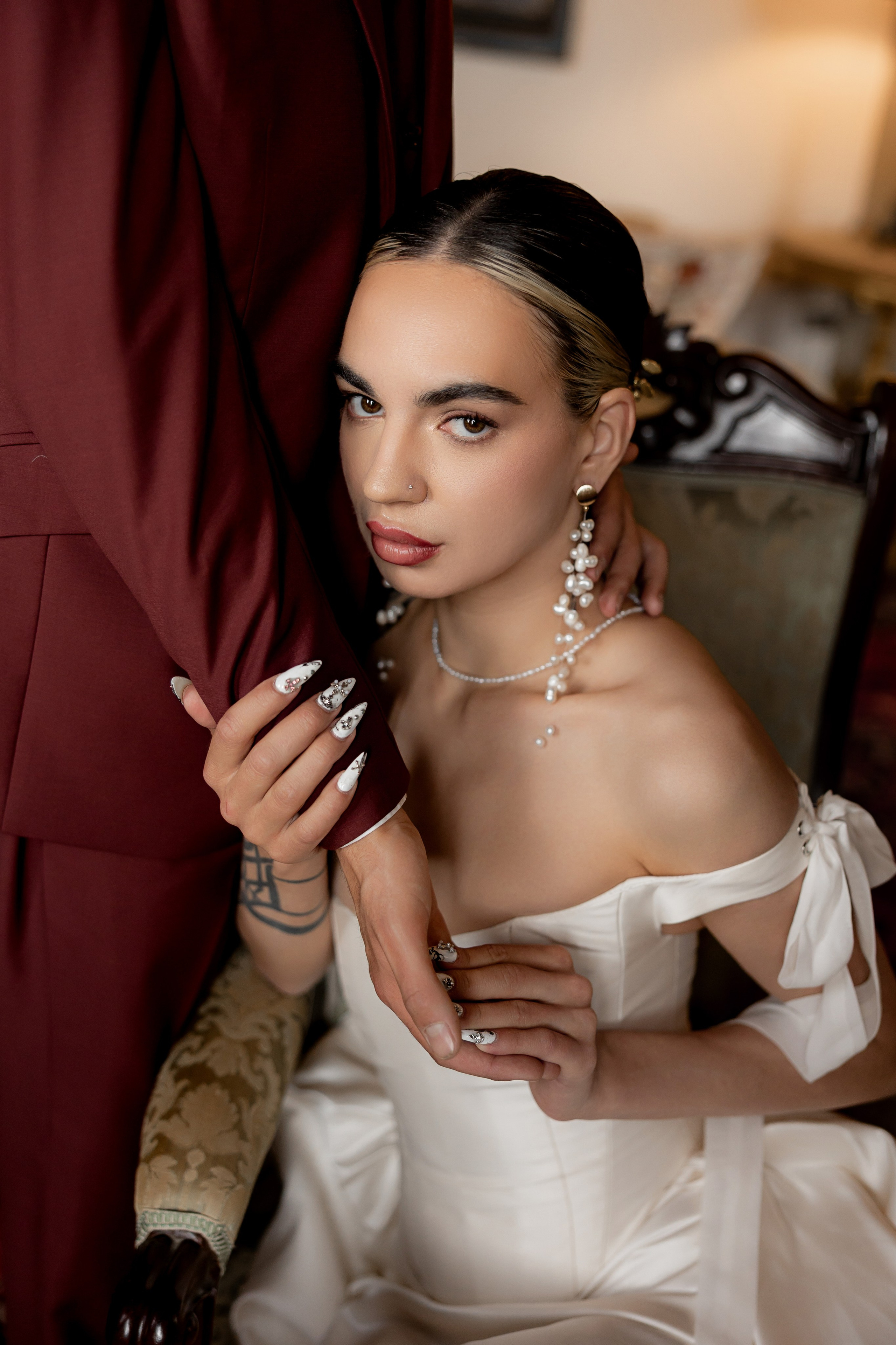 Intimate wedding moments of a stylish couple during a luxury Tuscany editorial. Wedding Photographer in Ukraine & Europe | Elena Marshall