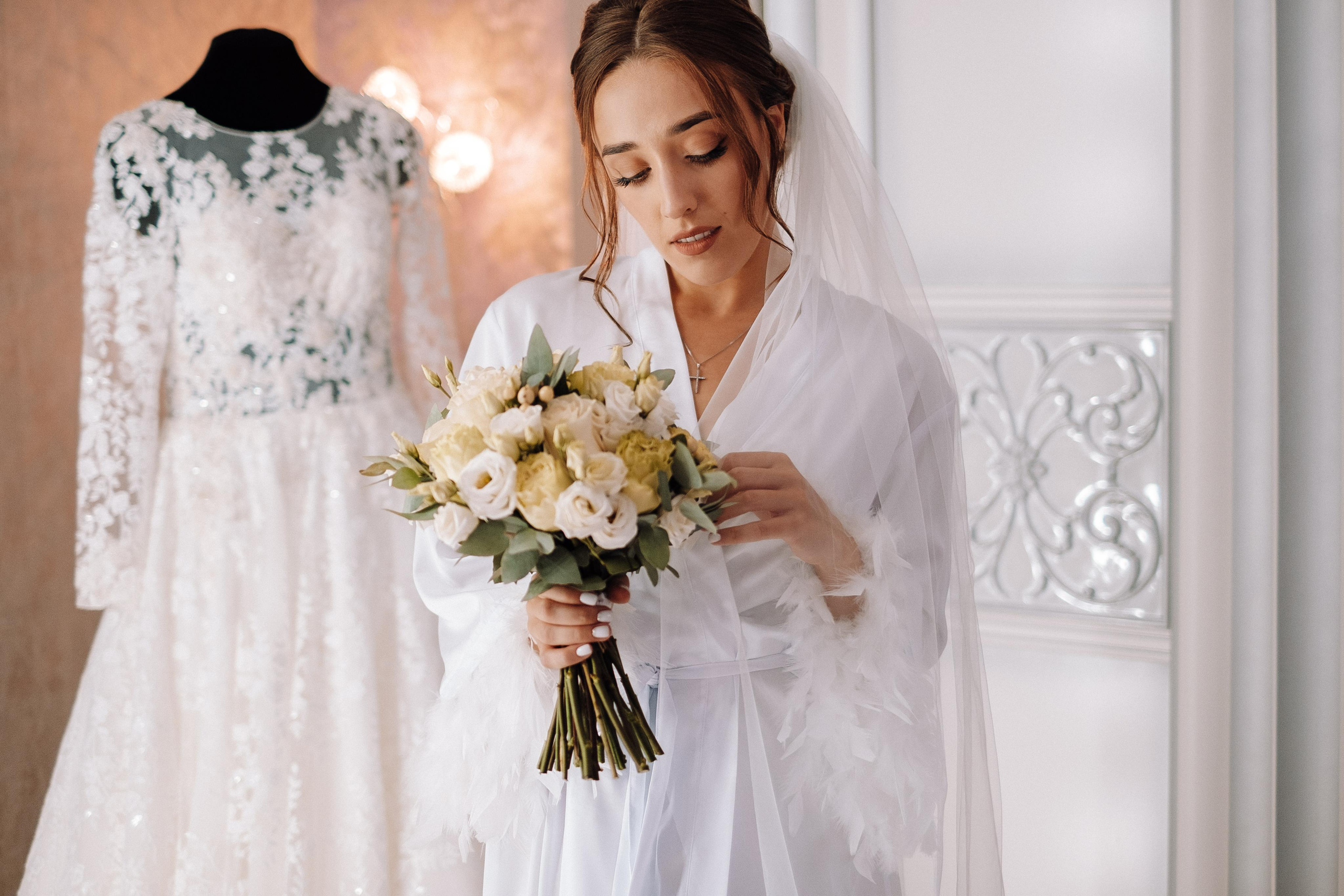 невеста с букетом