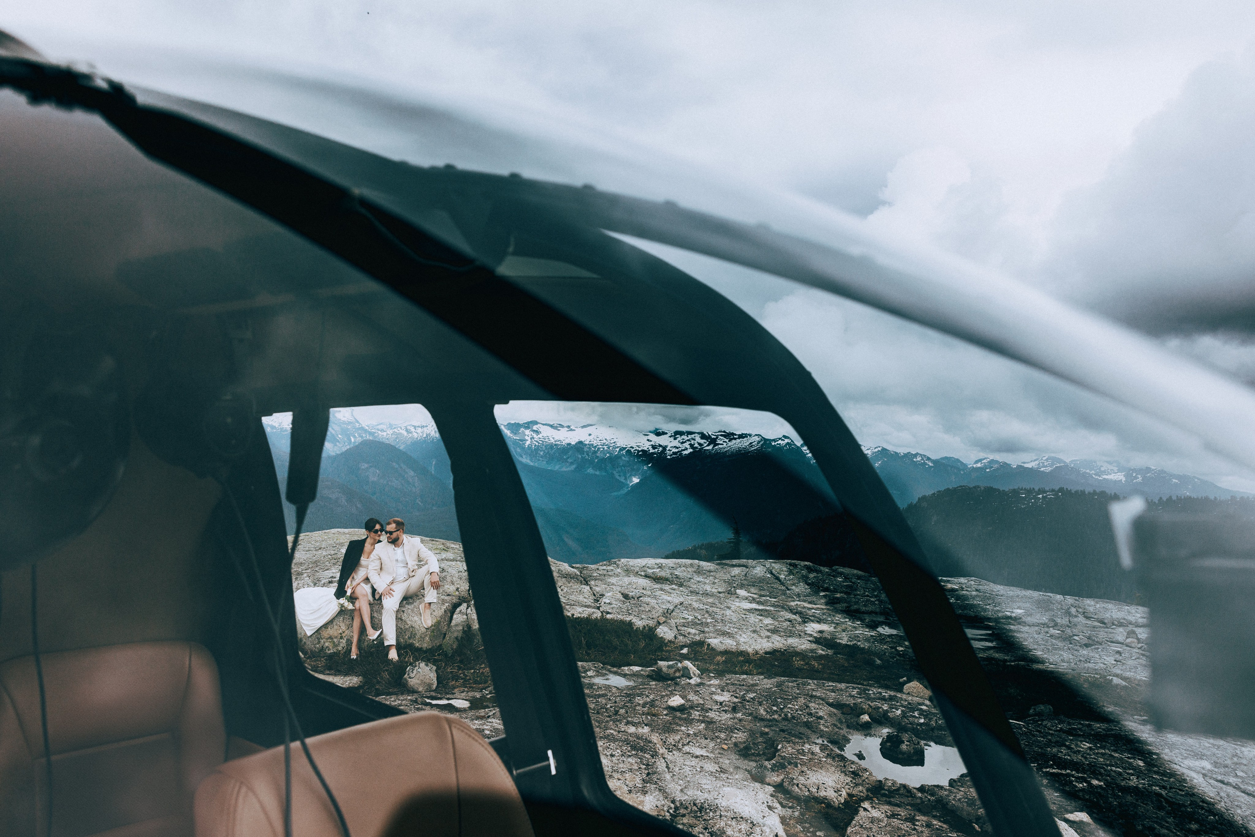 Sky-High Love: Stunning Vancouver Mountain Wedding Shoot by Helicopter. Ivan Skufinsky — wedding and family photographer in Vancouver