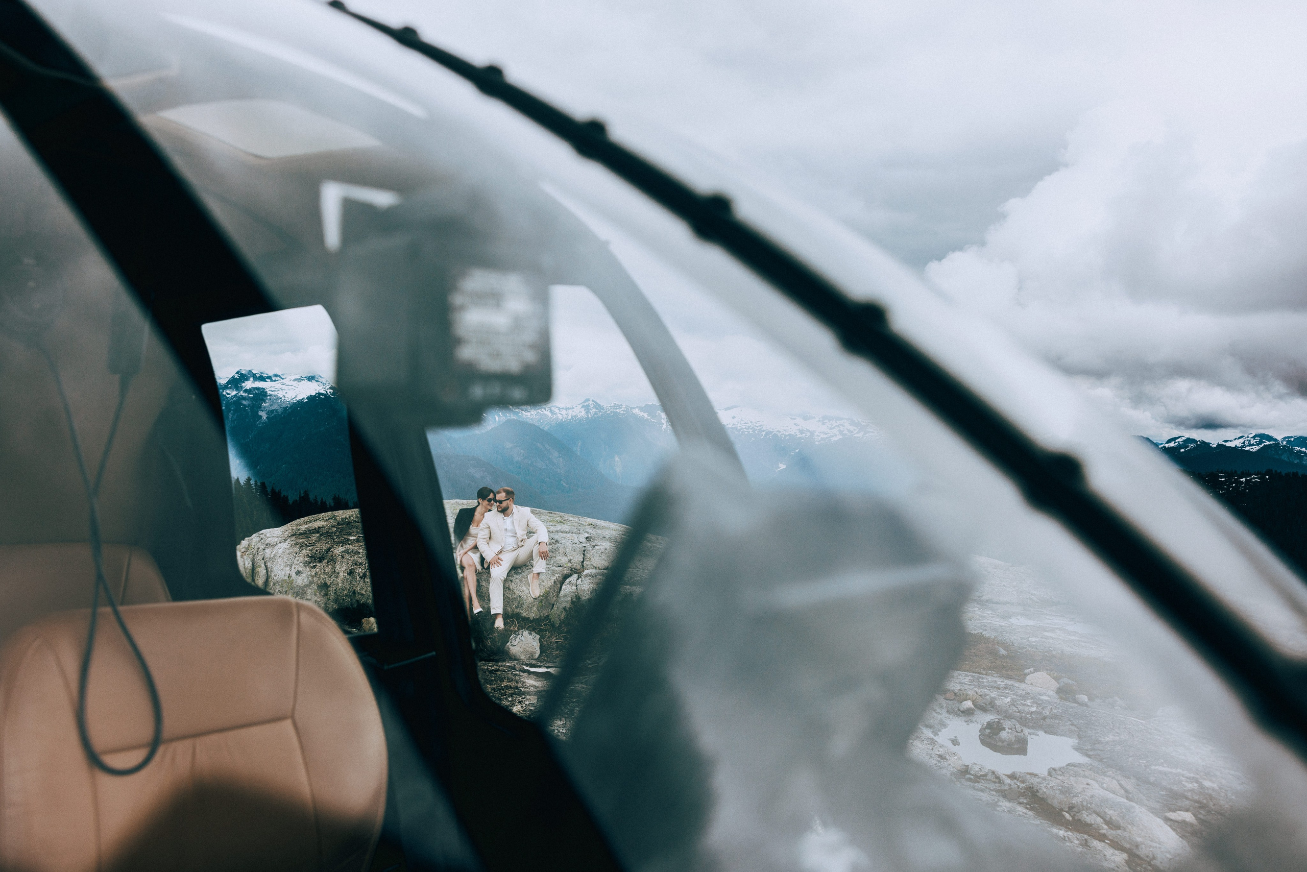 Sky-High Love: Stunning Vancouver Mountain Wedding Shoot by Helicopter. Ivan Skufinsky — wedding and family photographer in Vancouver
