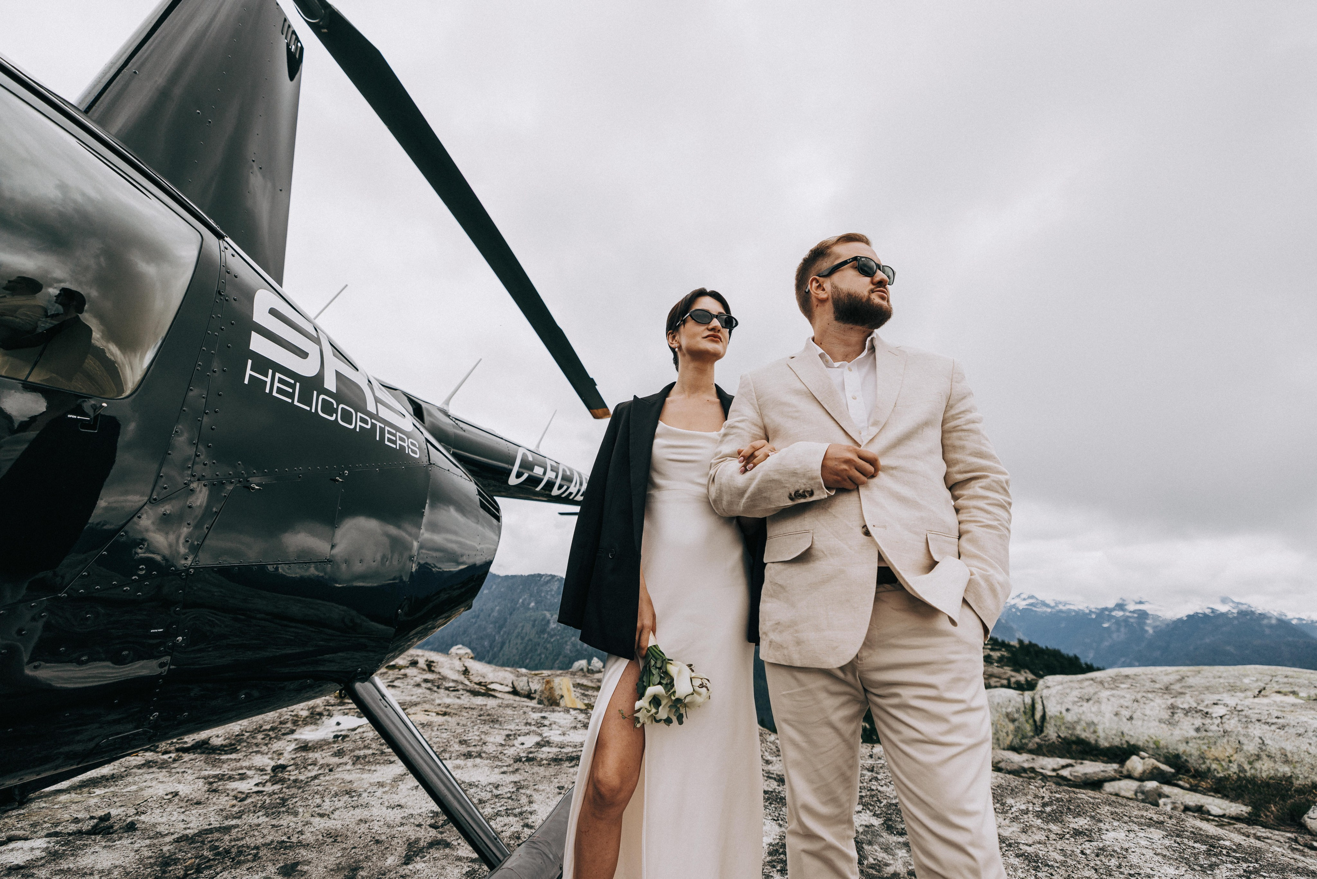 Sky-High Love: Stunning Vancouver Mountain Wedding Shoot by Helicopter. Ivan Skufinsky — wedding and family photographer in Vancouver