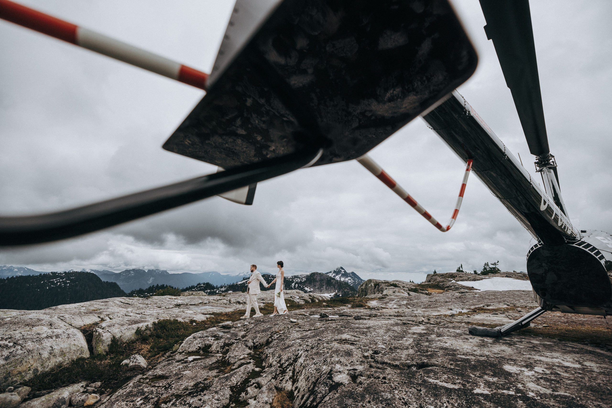 Sky-High Love: Stunning Vancouver Mountain Wedding Shoot by Helicopter. Ivan Skufinsky — wedding and family photographer in Vancouver