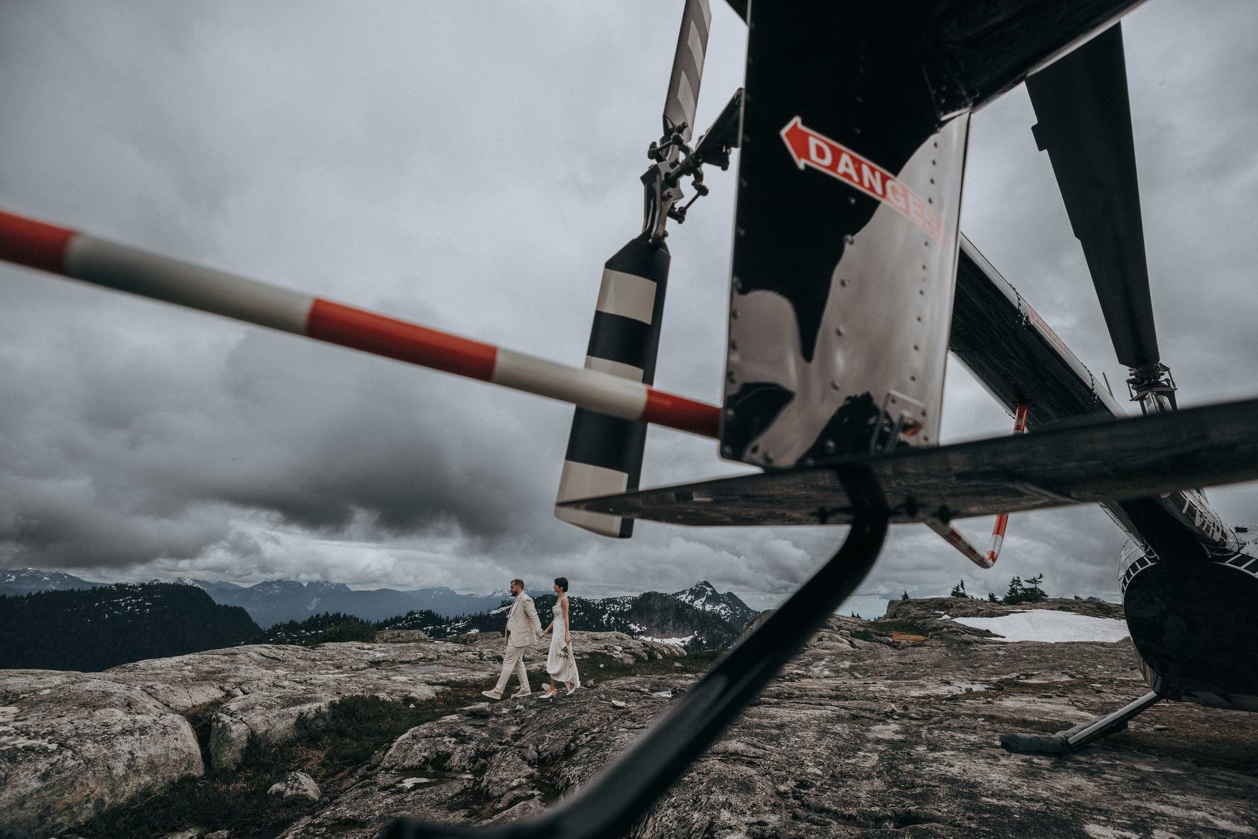 Sky-High Love: Stunning Vancouver Mountain Wedding Shoot by Helicopter. Ivan Skufinsky — wedding and family photographer in Vancouver
