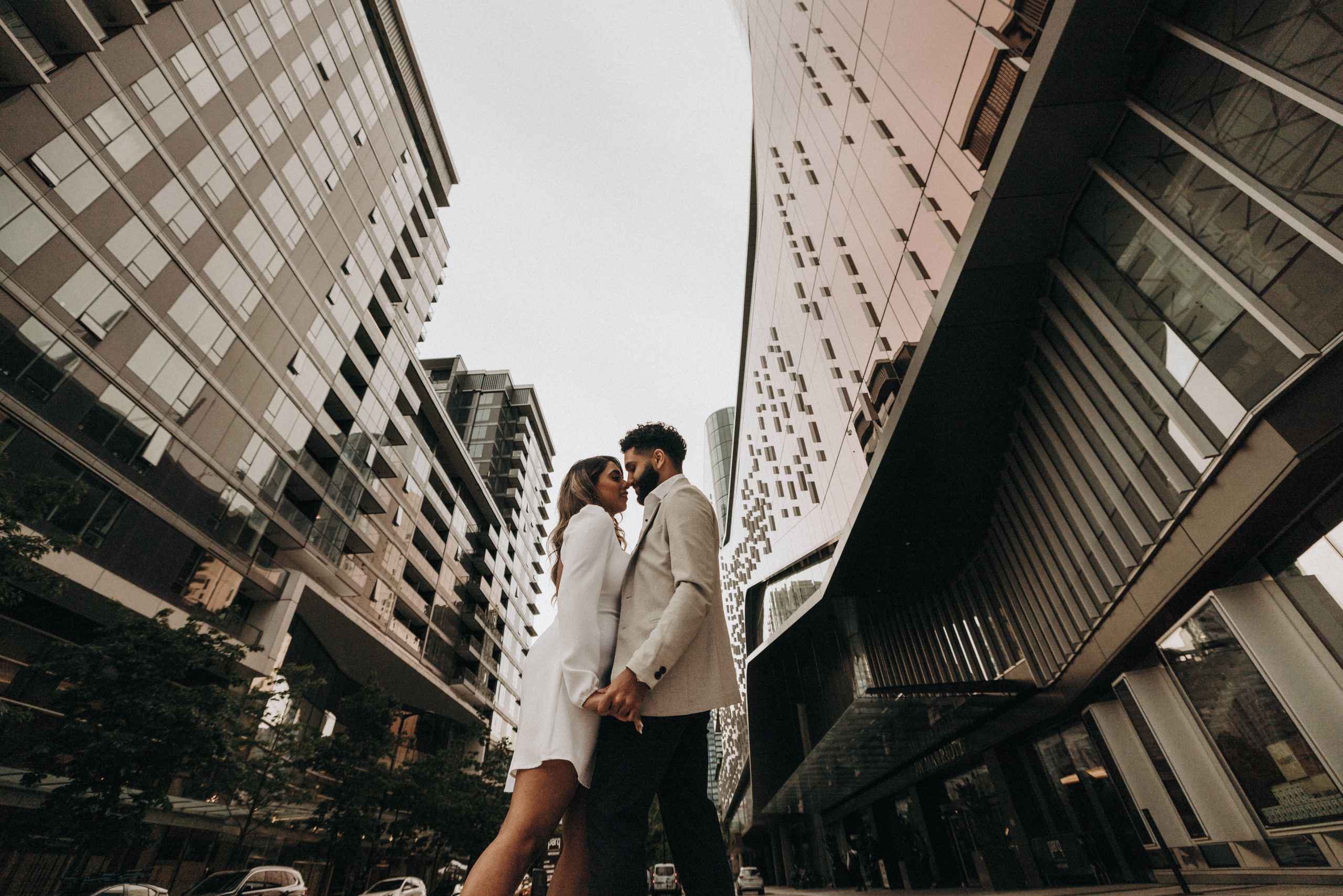  Romantic sunset proposal photoshoot on a yacht in Vancouver with breathtaking ocean and city views.