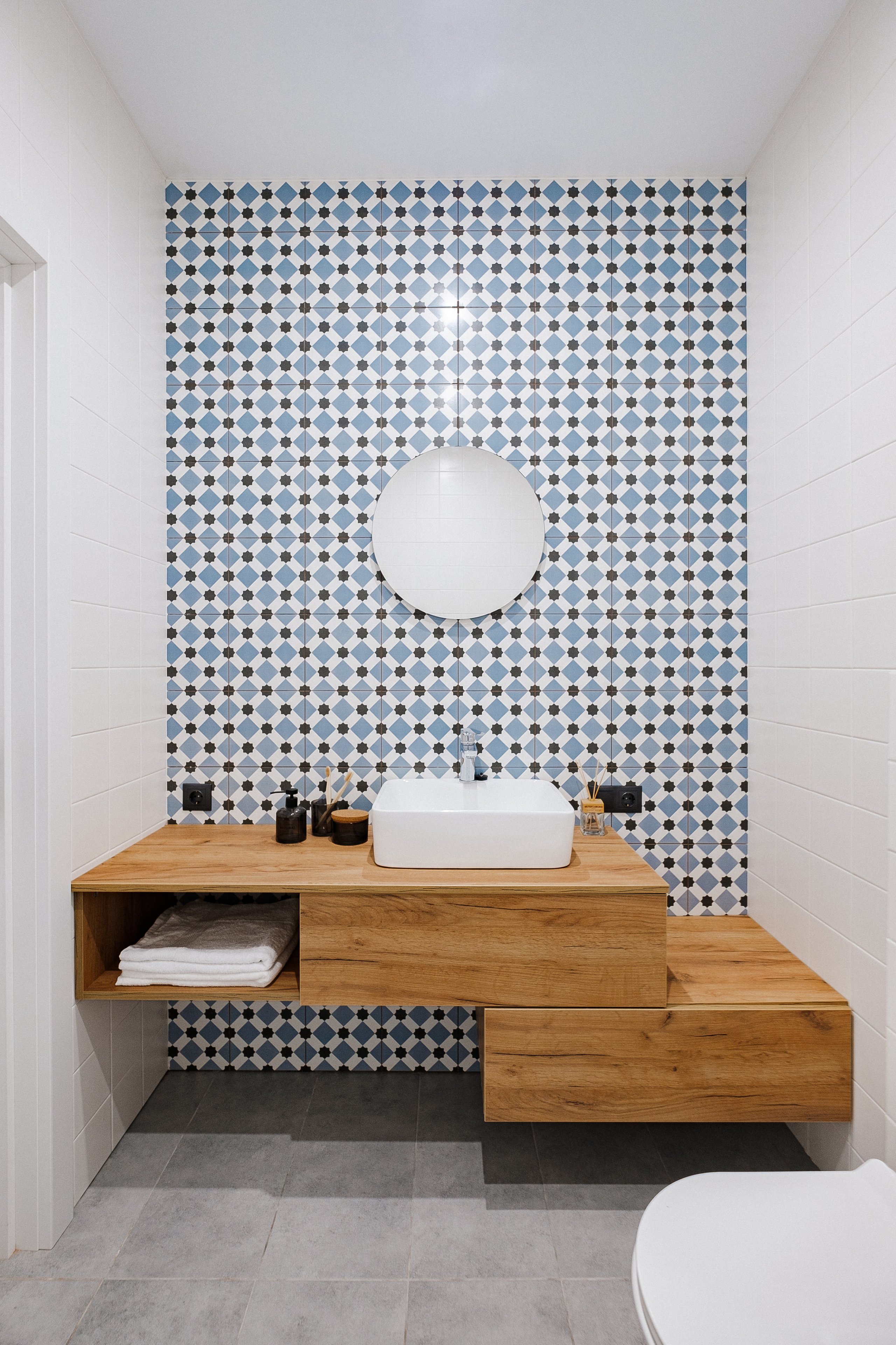 дизайн ванной комнаты, зона умывальника