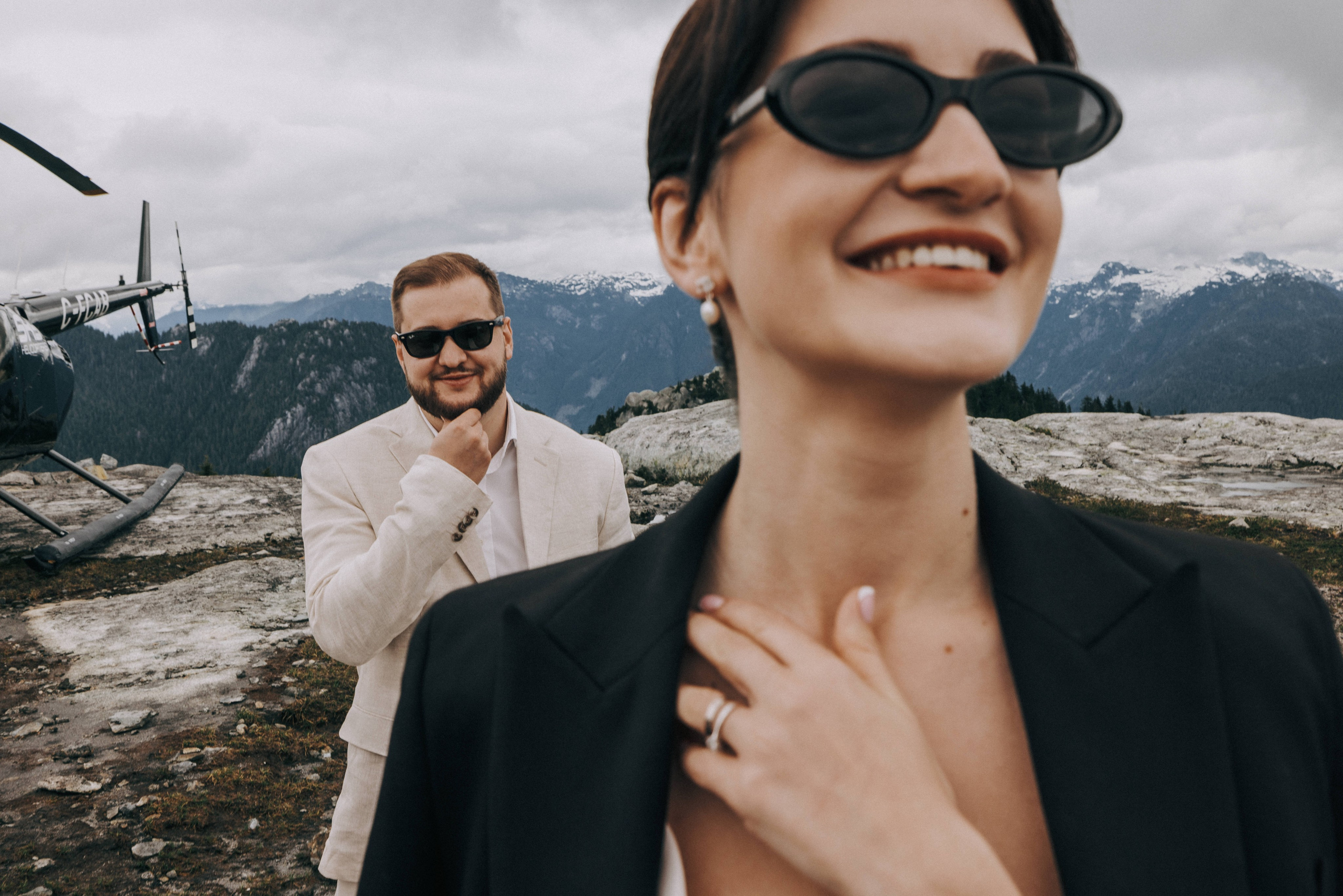 Sky-High Love: Stunning Vancouver Mountain Wedding Shoot by Helicopter. Ivan Skufinsky — wedding and family photographer in Vancouver