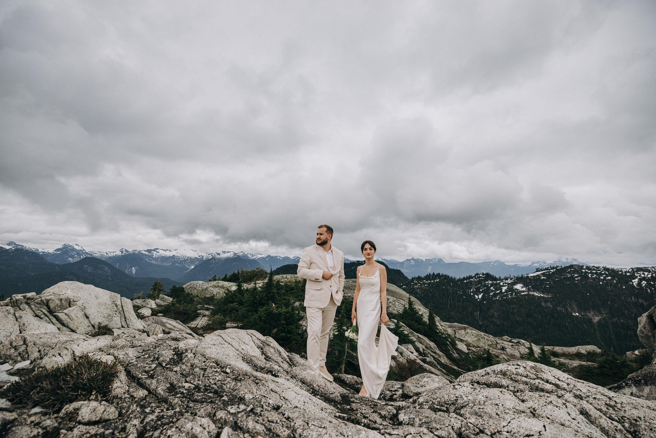 Sky-High Love: Stunning Vancouver Mountain Wedding Shoot by Helicopter. Ivan Skufinsky — wedding and family photographer in Vancouver