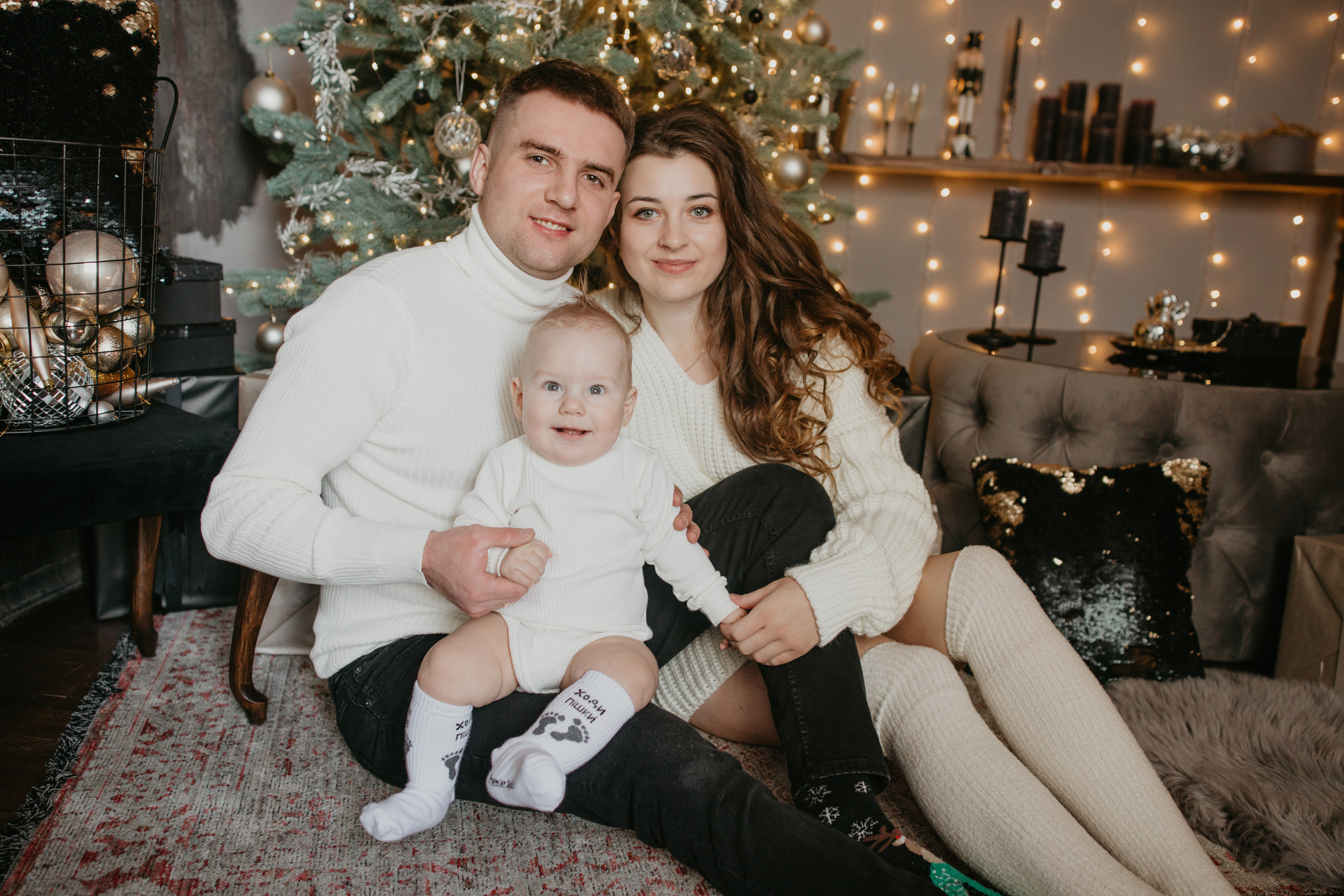 Новорічна сімейна фотосесія Віталік, Вікторія і Мартин. Весільний фотограф у Львові Мирон Роксоляна