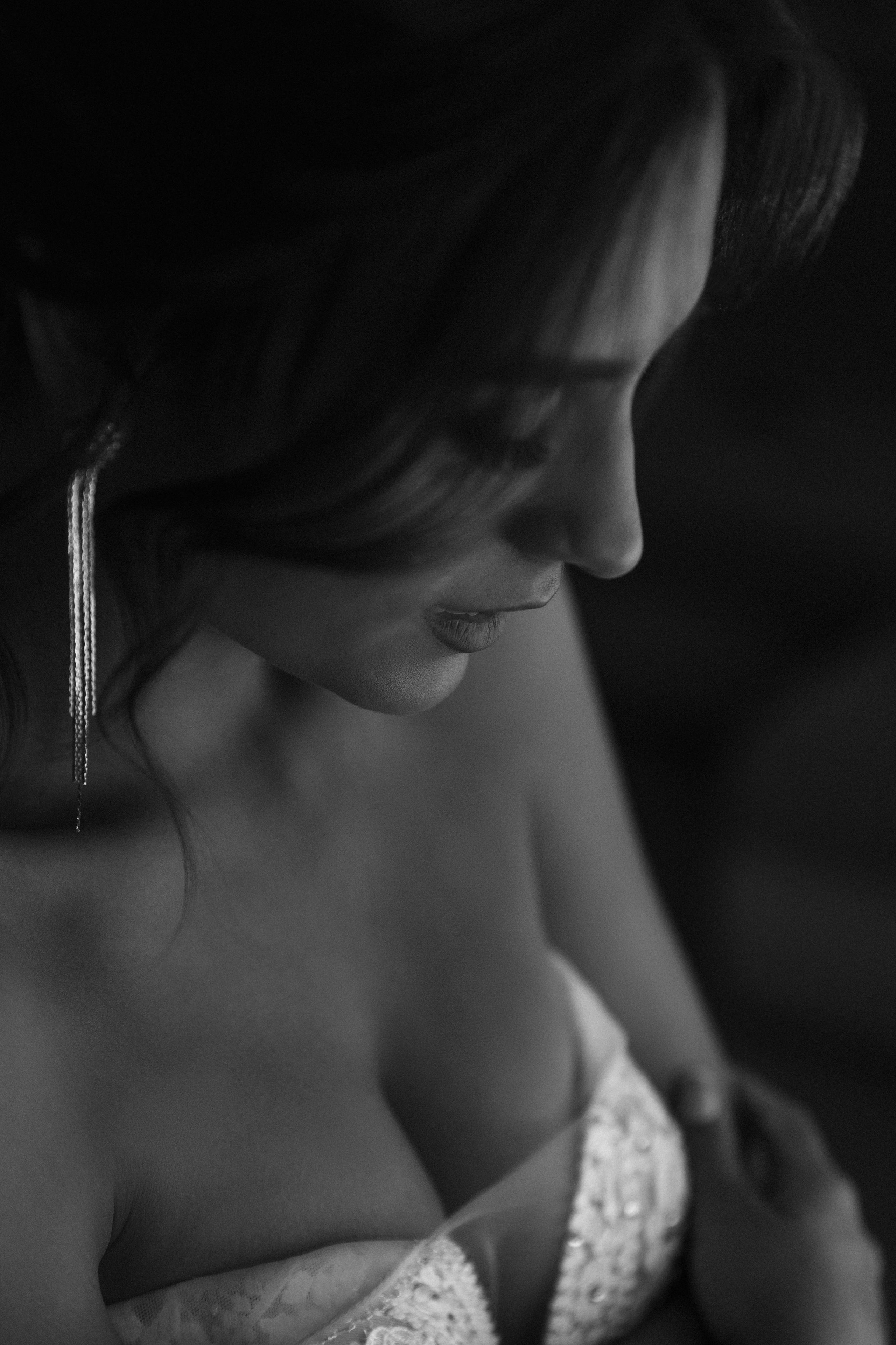 черно белый портрет невесты