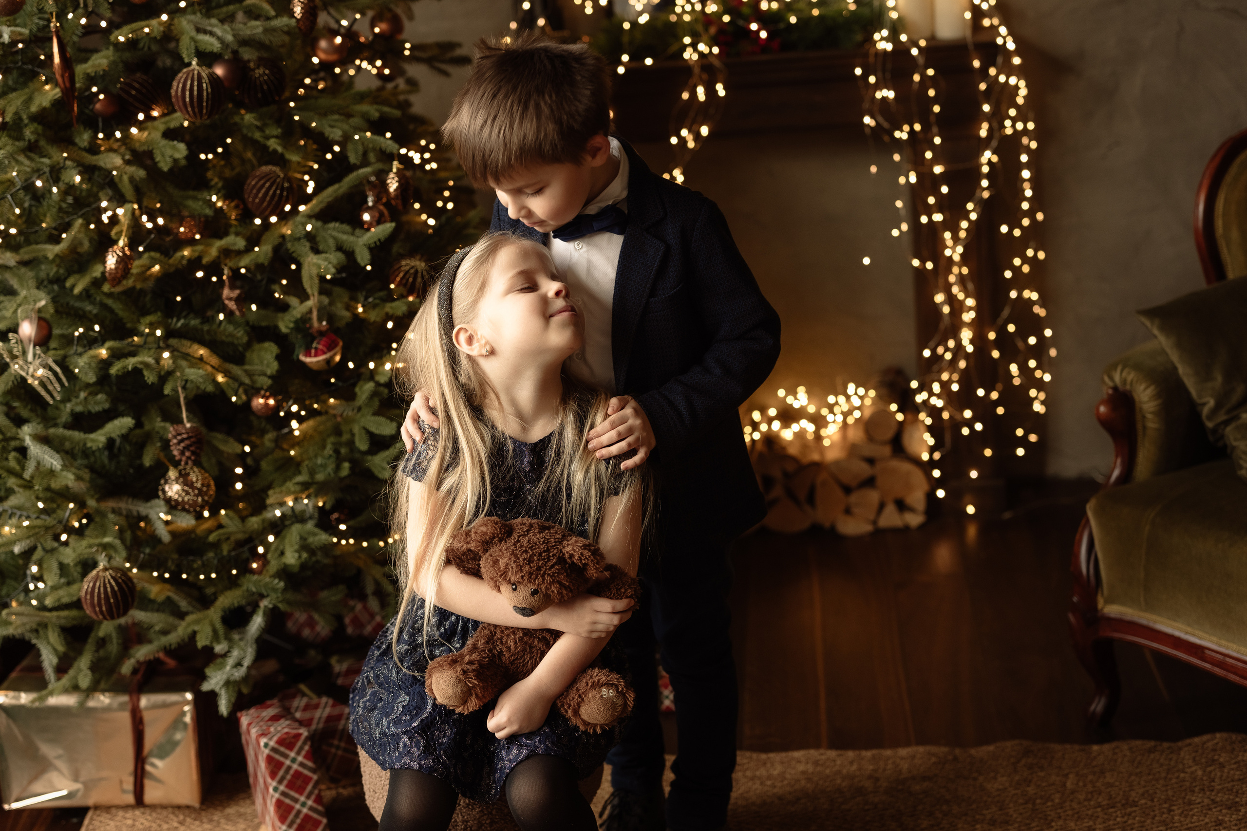 Рождественская семейная фотосессия Рига
