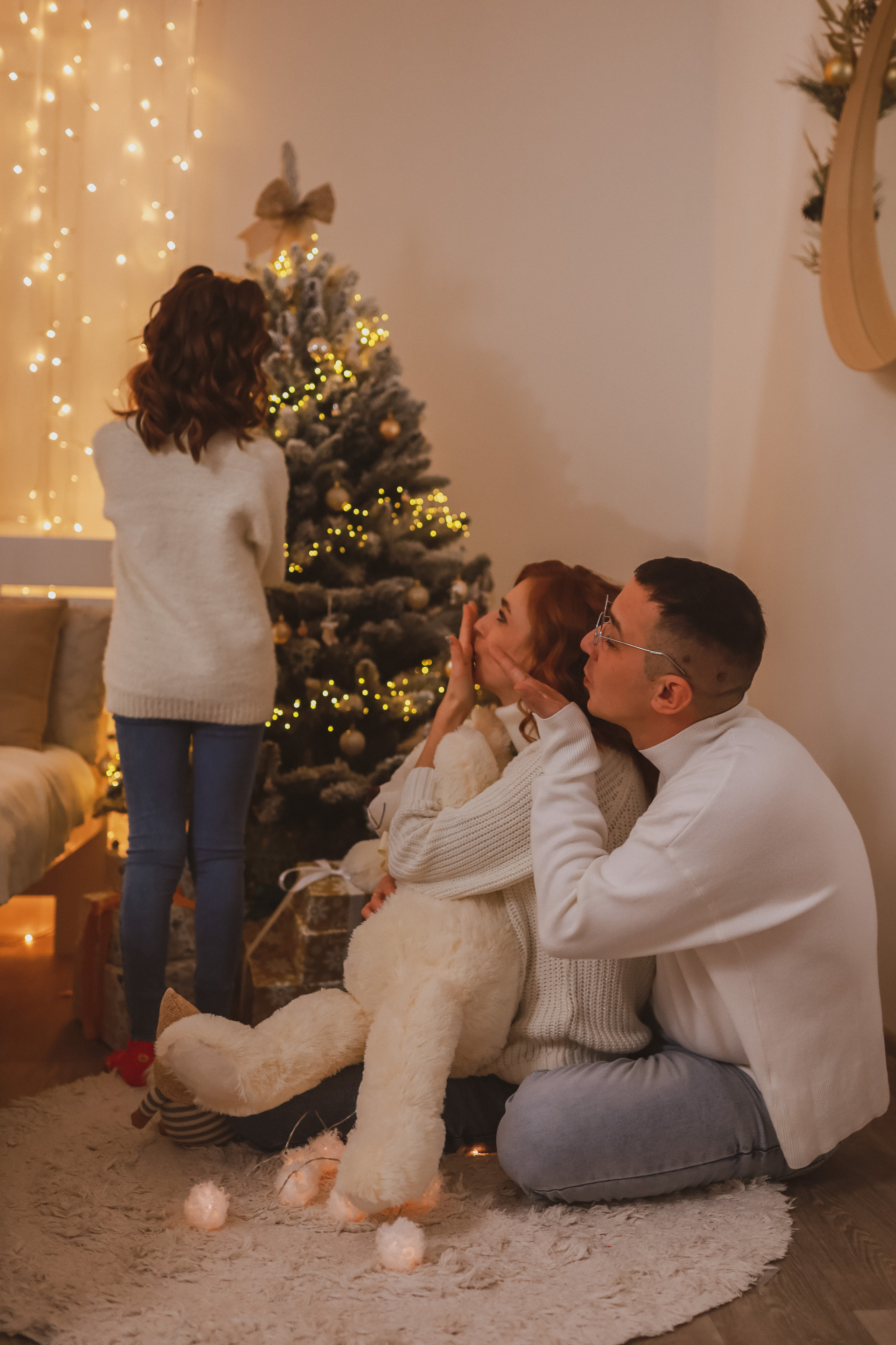 Рождественская семейная фотосессия в студии. Fotograf Praha a Plzeň. Lovestory, svatba, portrét, rodinné focení