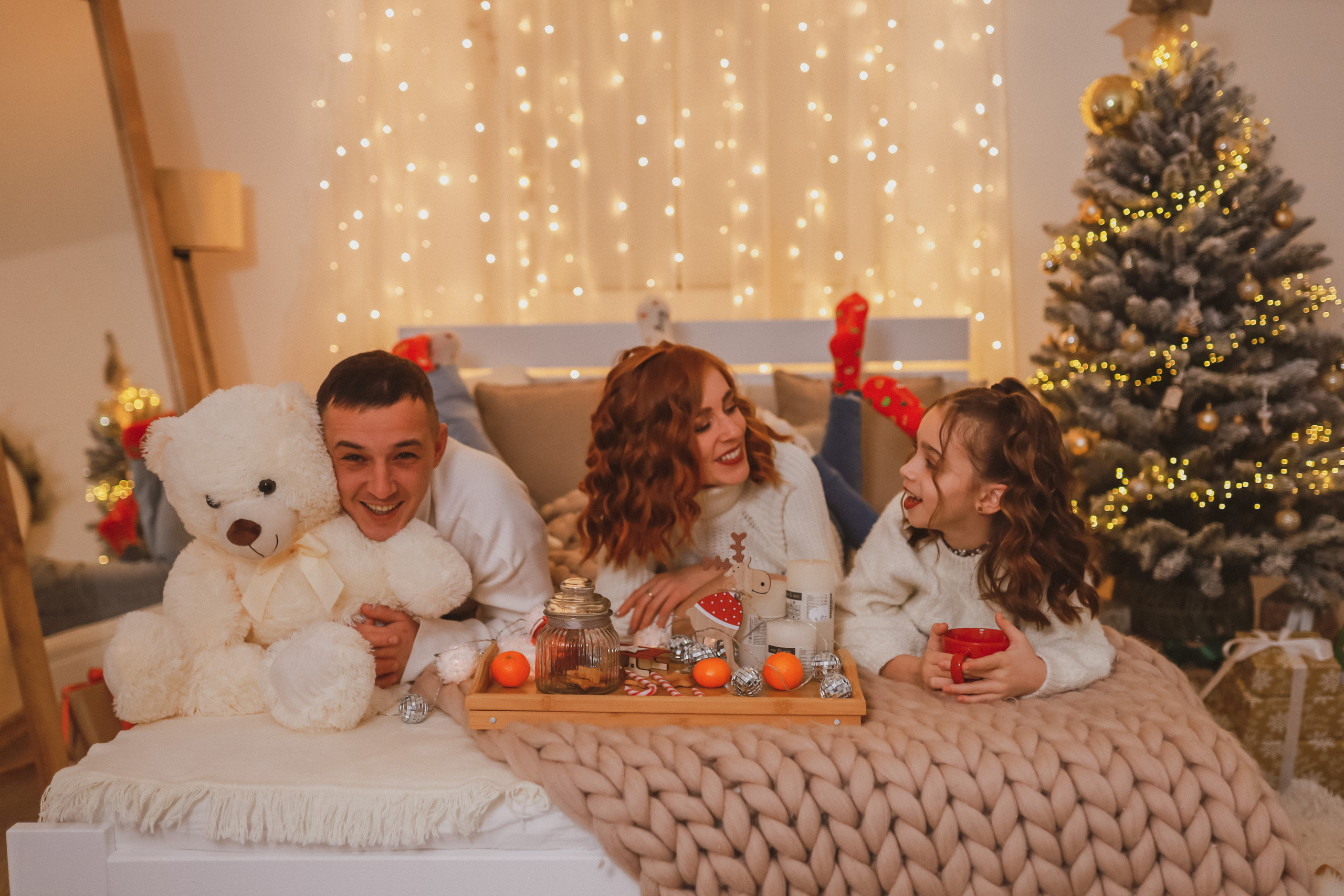 Рождественская семейная фотосессия в студии. Fotograf Praha a Plzeň. Lovestory, svatba, portrét, rodinné focení