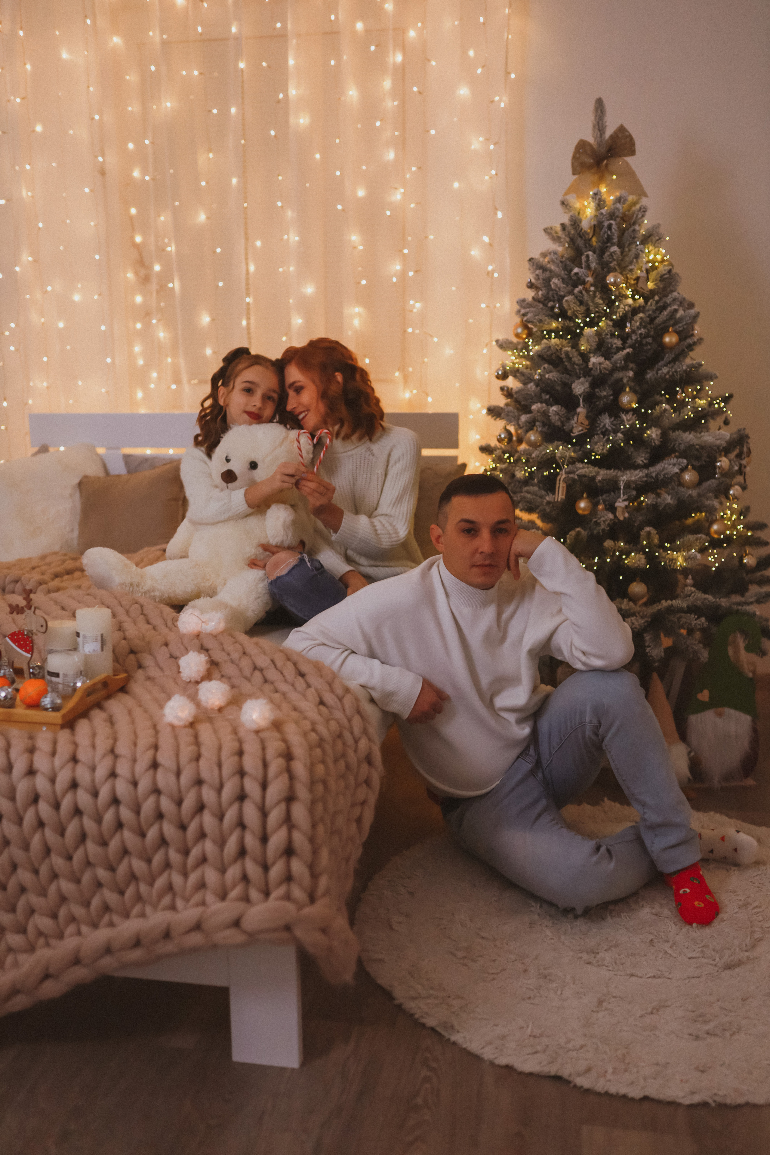 Рождественская семейная фотосессия в студии. Fotograf Praha a Plzeň. Lovestory, svatba, portrét, rodinné focení