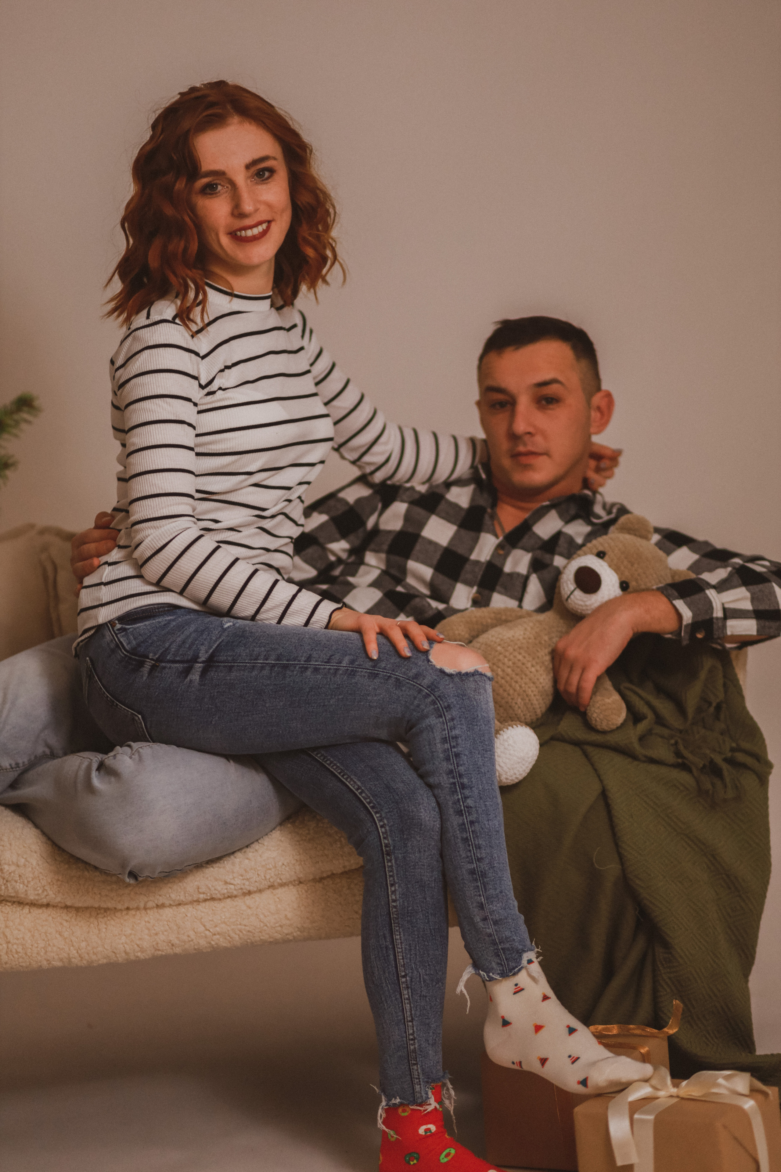 Рождественская семейная фотосессия в студии. Fotograf Praha a Plzeň. Lovestory, svatba, portrét, rodinné focení